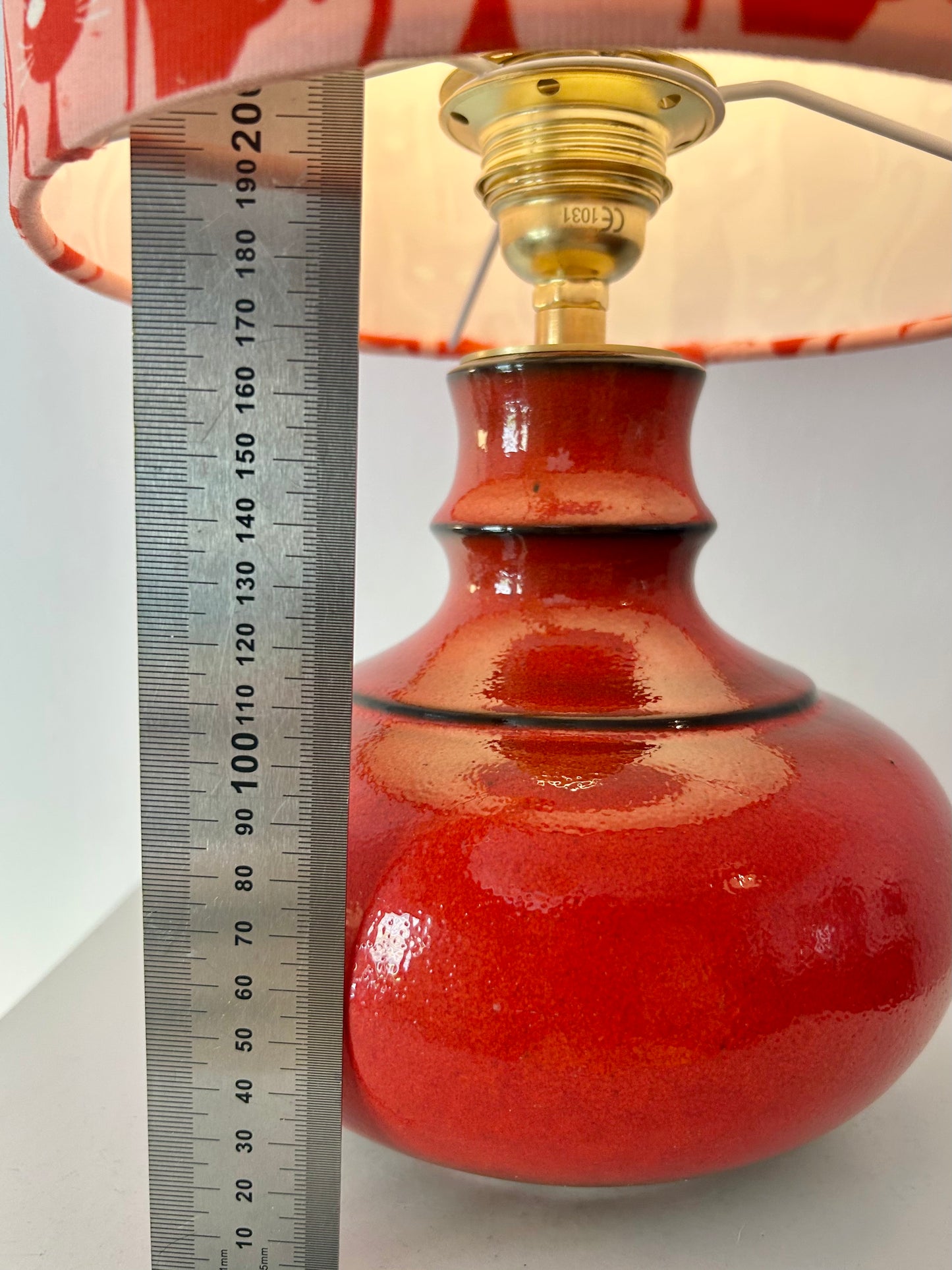 70s MCM Accent Lamp Made from Jasba Vase