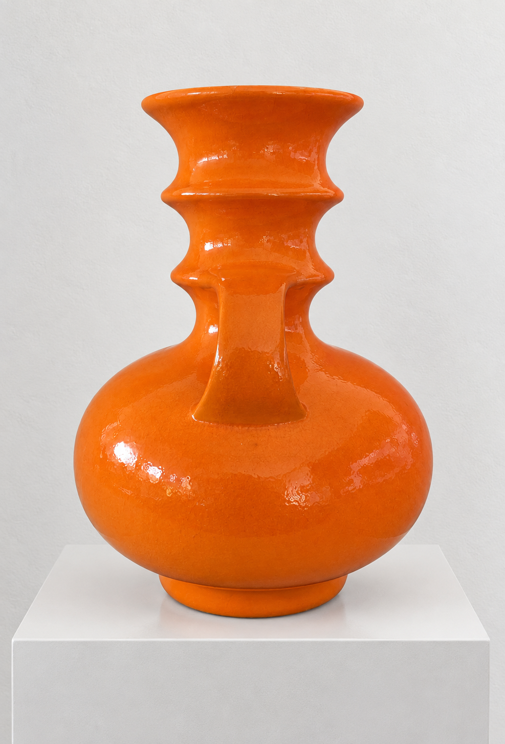 Pop Art Tischlampe aus oranger Cari Zalloni Vase