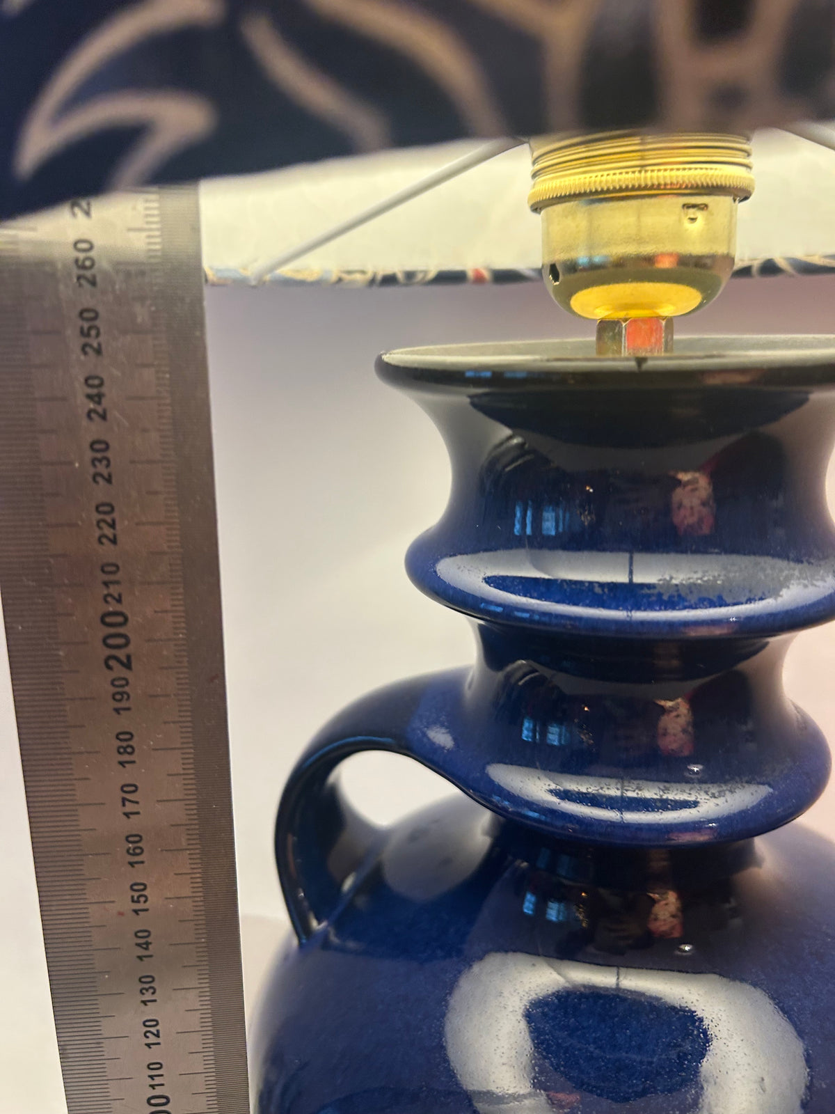 Seltene Tischlampe aus blauer Cari Zalloni Vase für Steuler