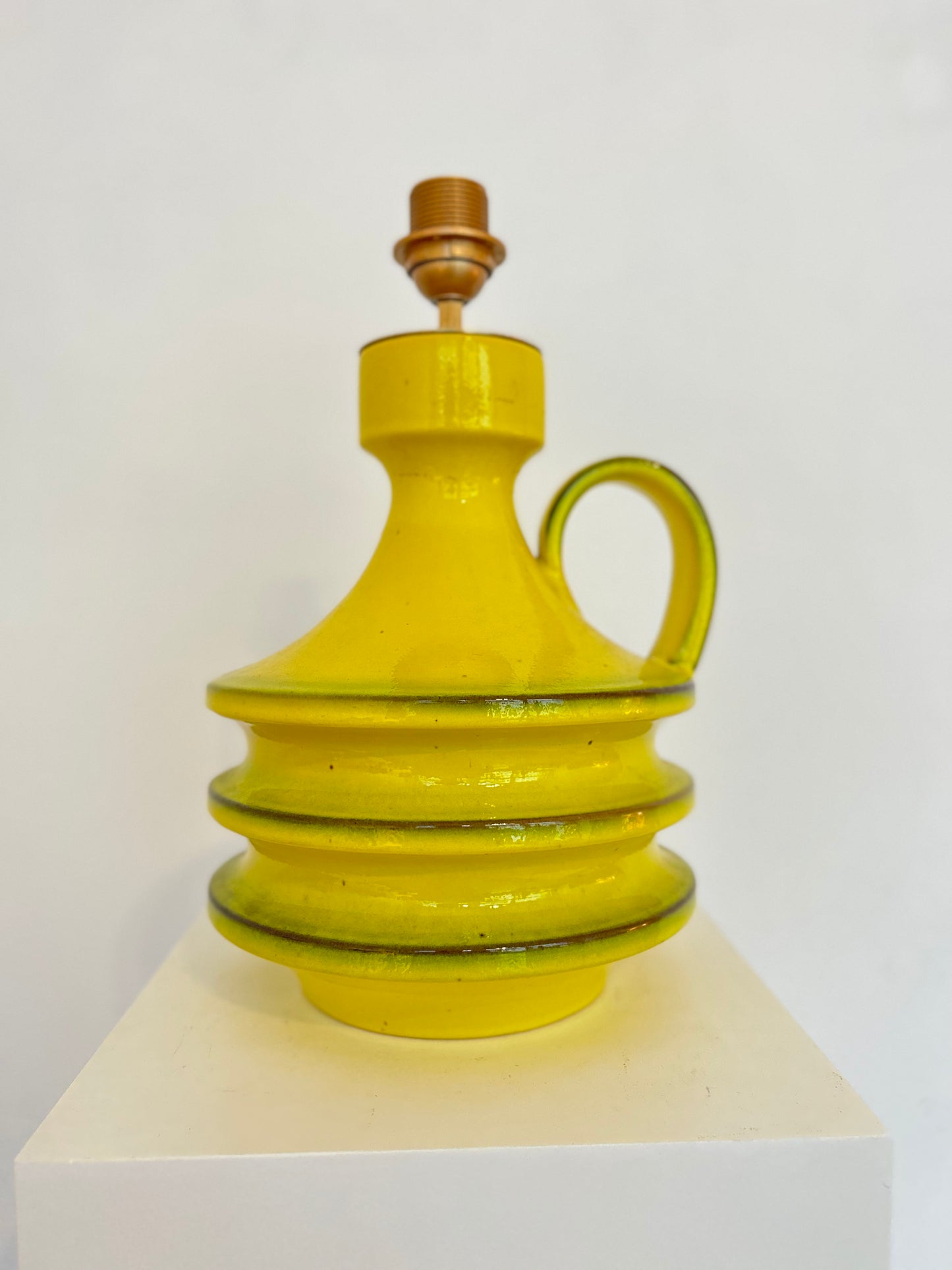 Große Upcycled Tischlampe aus Mid Century Fohr Henkelvase