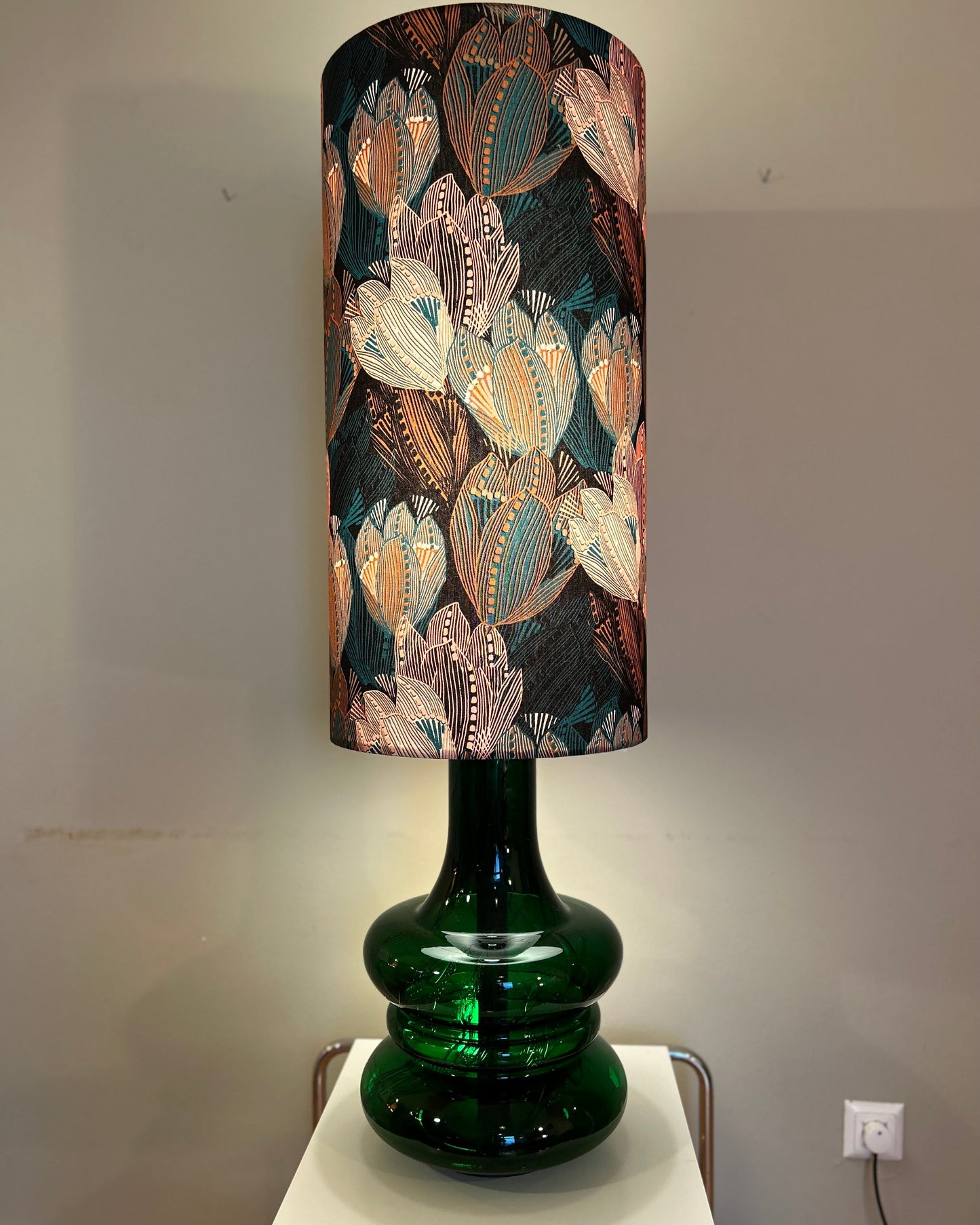 Vintage Doria Leuchte aus Opalglas