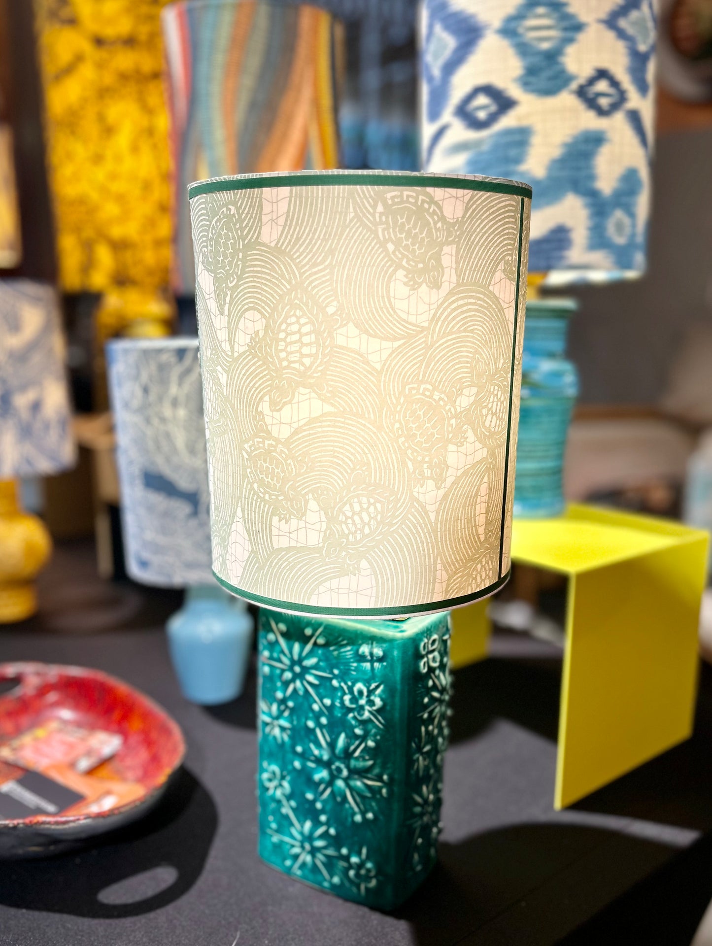 Upcycled Vintage Lampe aus kleinerer Scheurich Kosmos Vase