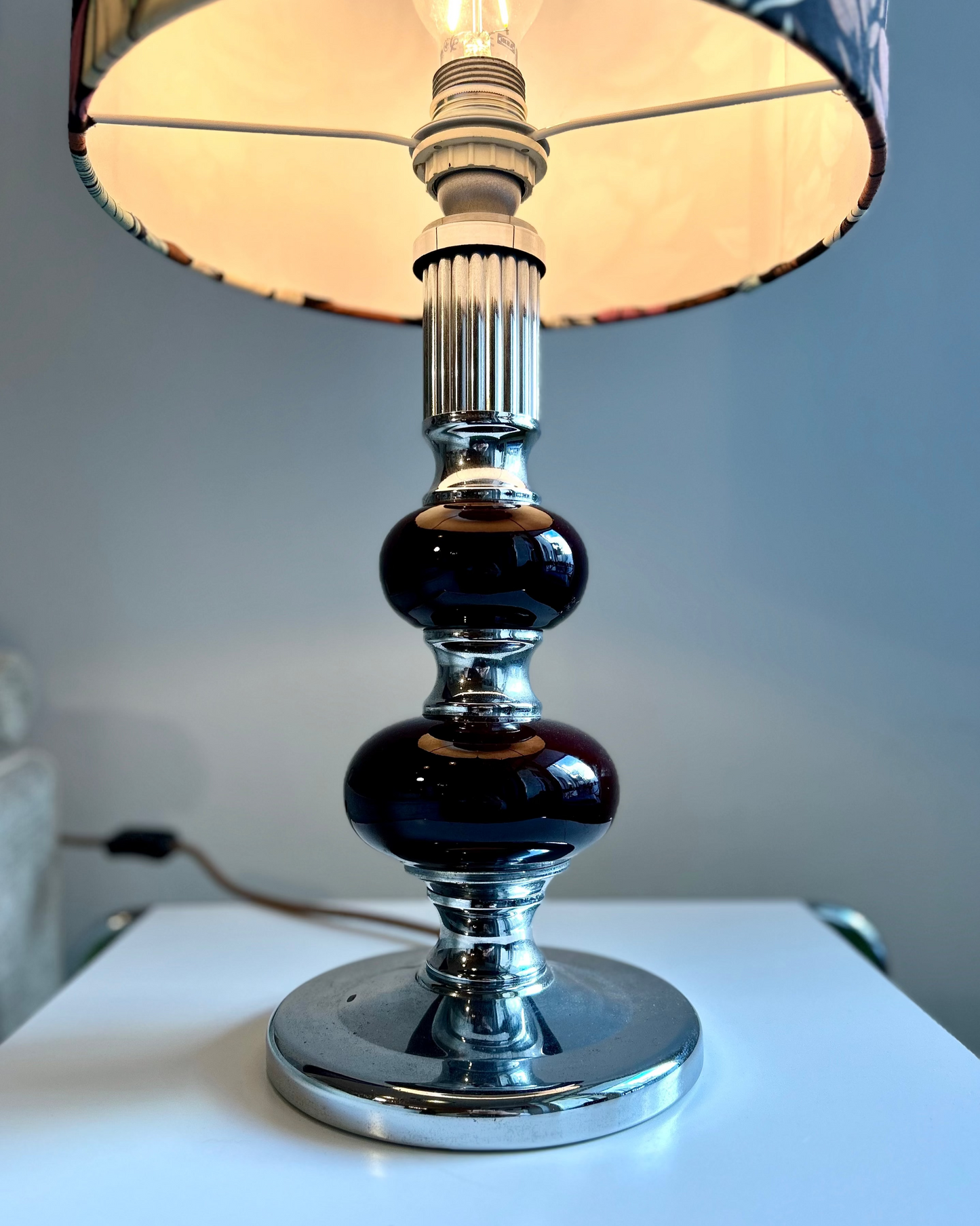 Original Space Age Bubble-Lampe aus Chrom - Mid Century Design