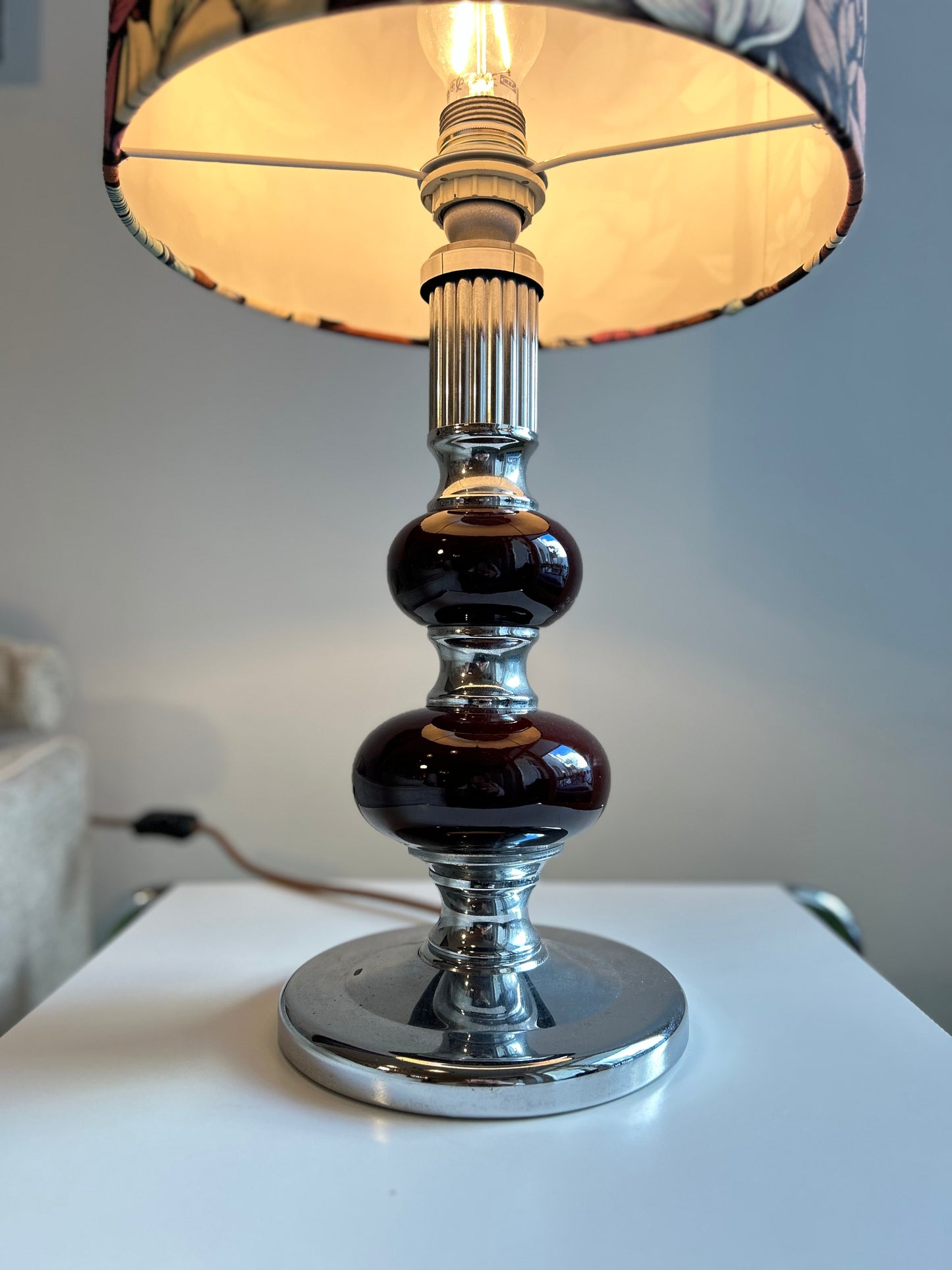 Space Age Bubble-Lampe aus Chrom