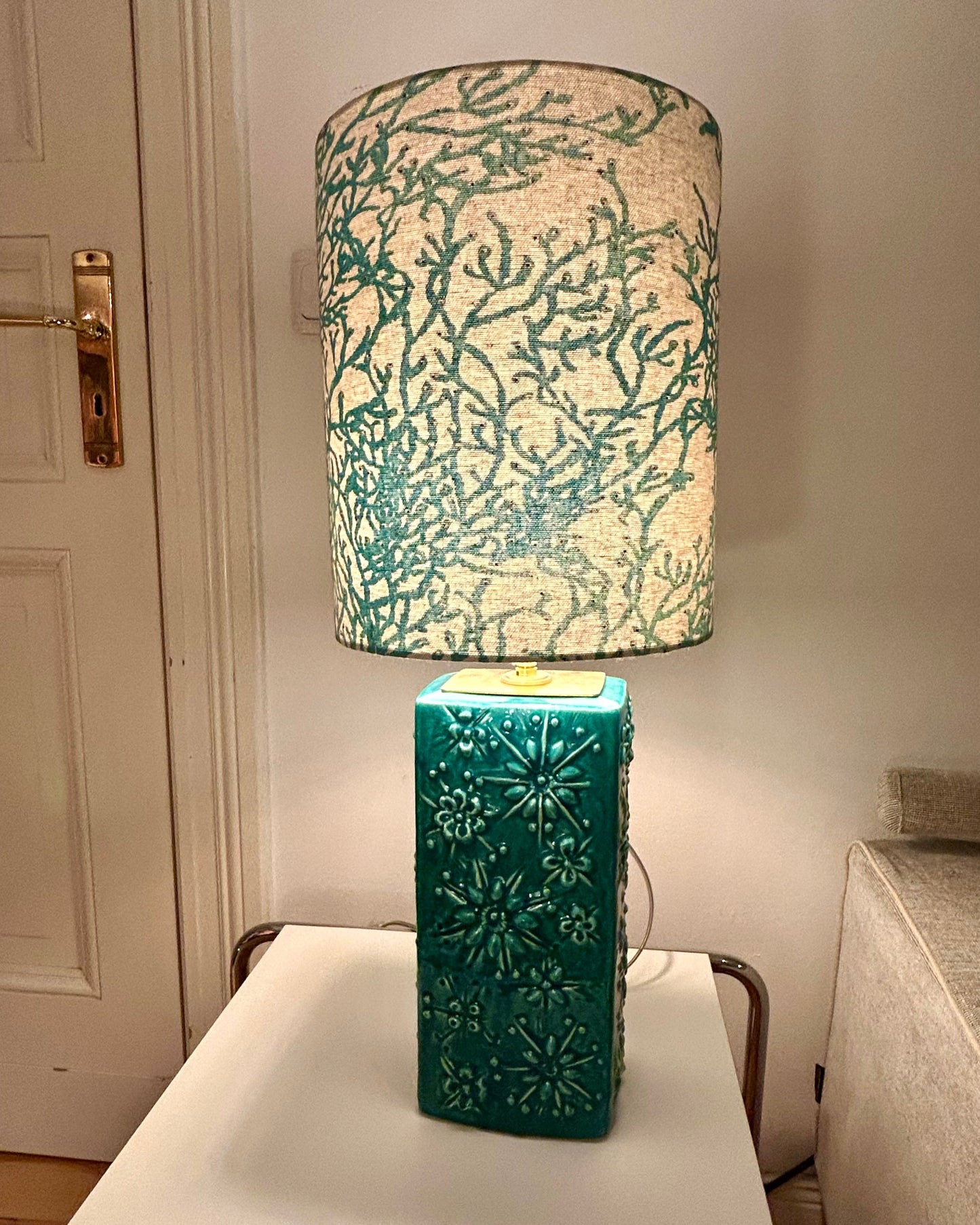 Tischlampe aus Scheurich Vase mit Kosmos Dekor