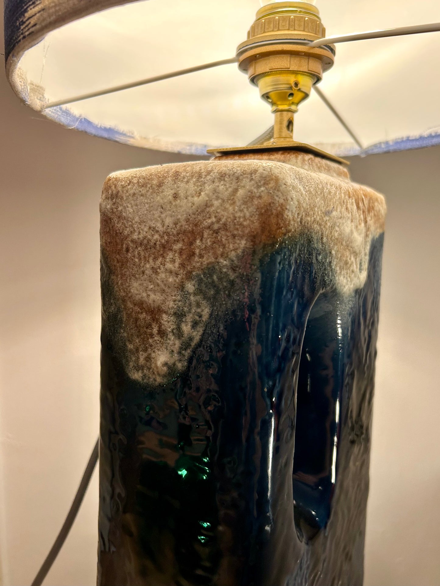 XL Tischlampe aus seltener Kaminvase von Uebelacker
