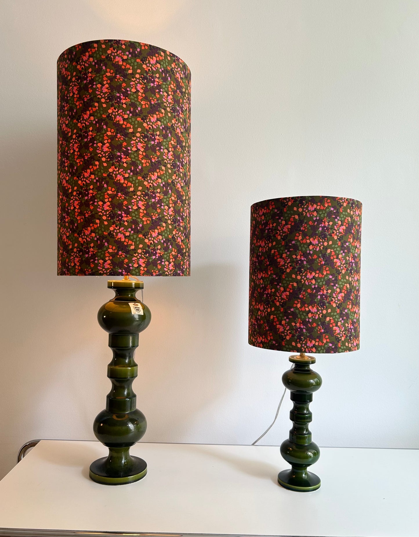 Upcycled Stehlampen aus 60er Jahren Wächtersbach Vasen - sehr selten
