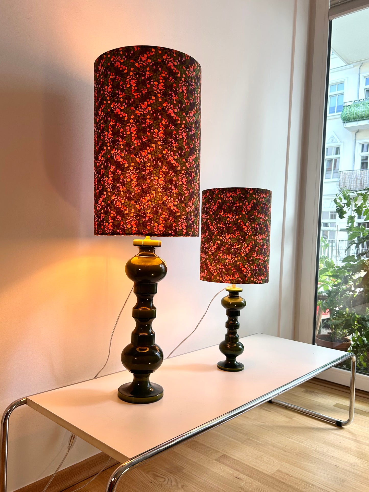 Upcycled Stehlampen aus 60er Jahren Wächtersbach Vasen - sehr selten