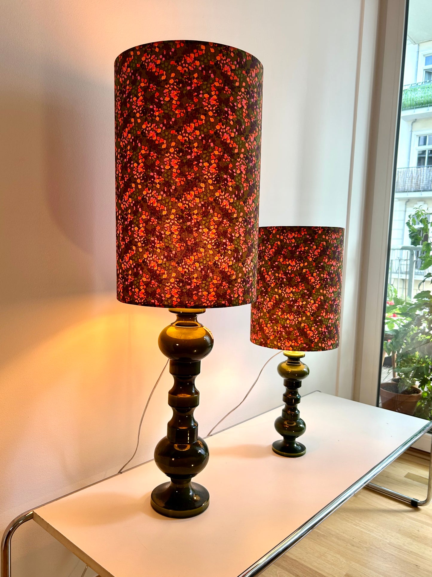 Upcycled Stehlampen aus 60er Jahren Wächtersbach Vasen - sehr selten