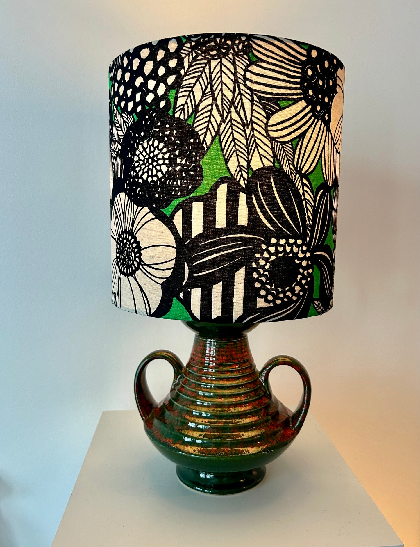Vintage 1960er Fat Lava Vase von Jasba zu kabelloser Lampe aufgebaut