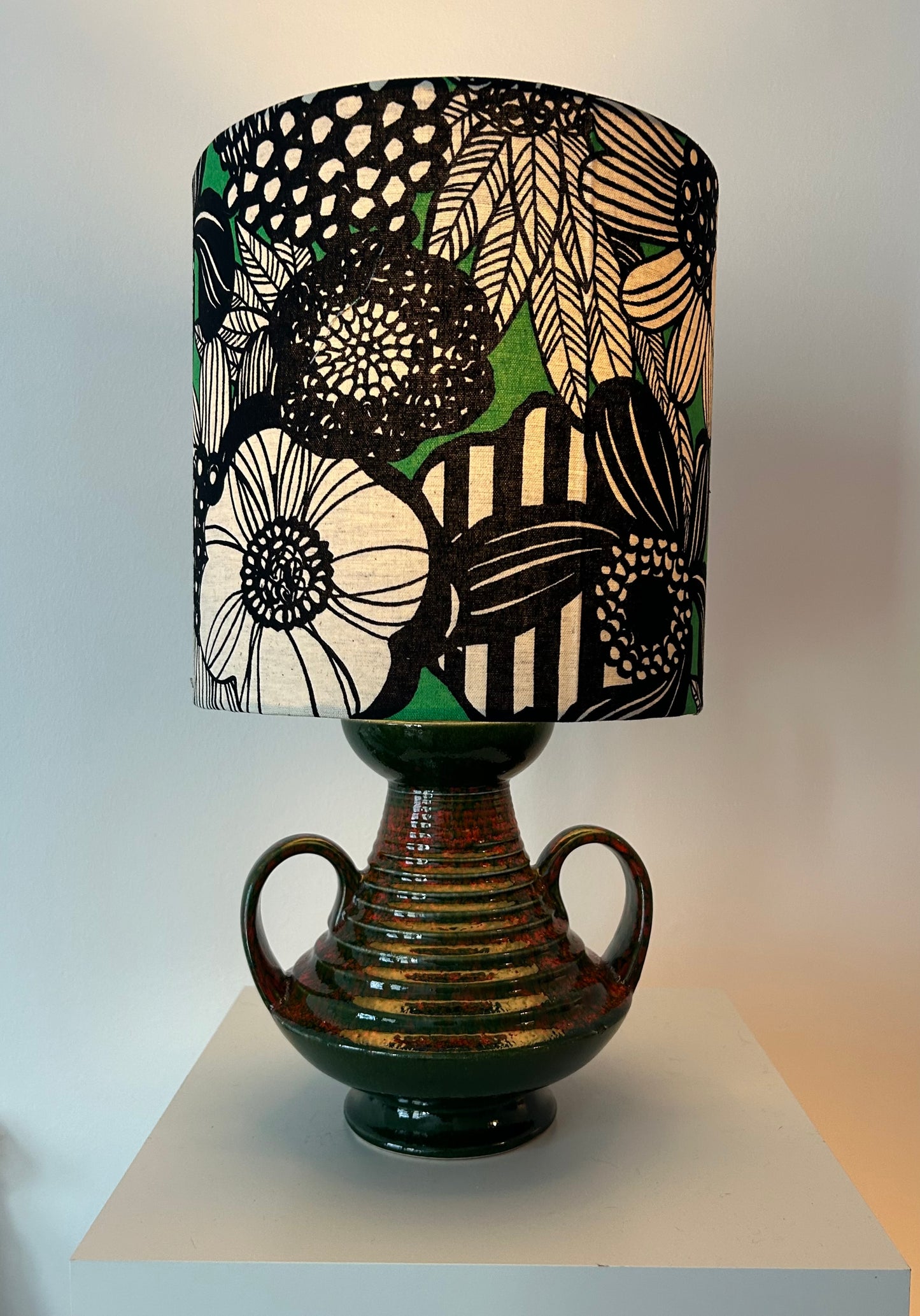 Vintage 1960er Fat Lava Vase von Jasba zu kabelloser Lampe aufgebaut