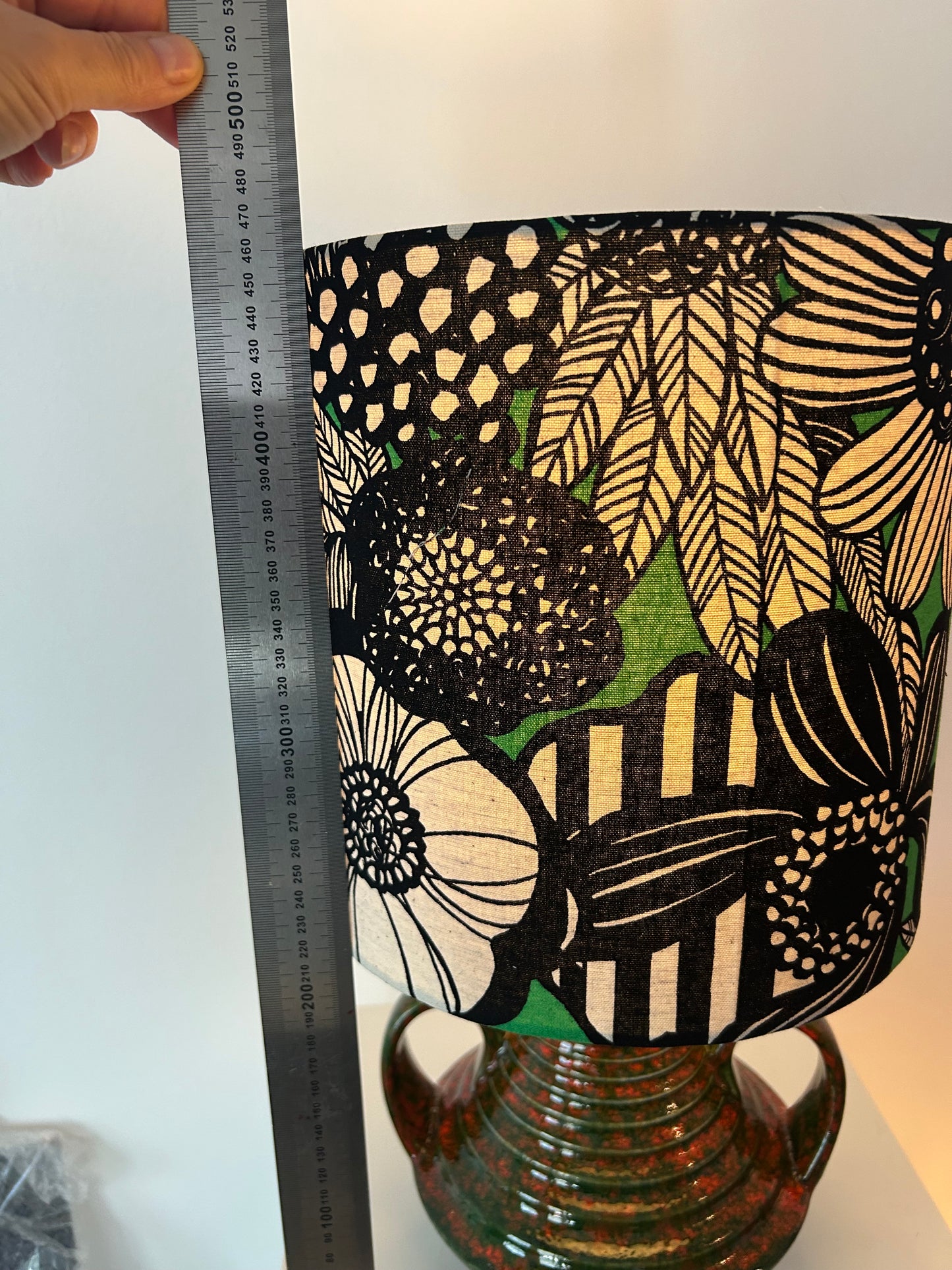 Vintage 1960er Fat Lava Vase von Jasba zu kabelloser Lampe aufgebaut