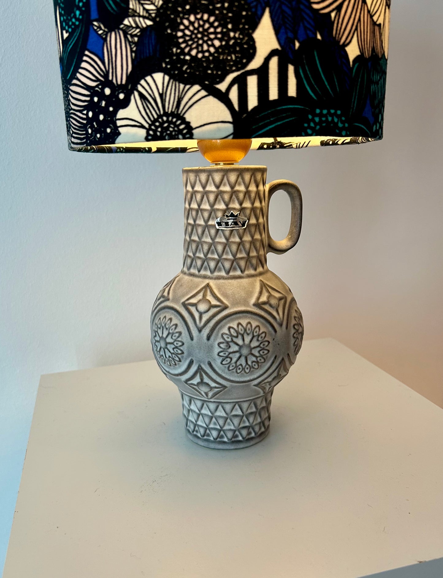 Kleine kabellose Lampe upgecycelt aus Vintage Bodo Mans Vase