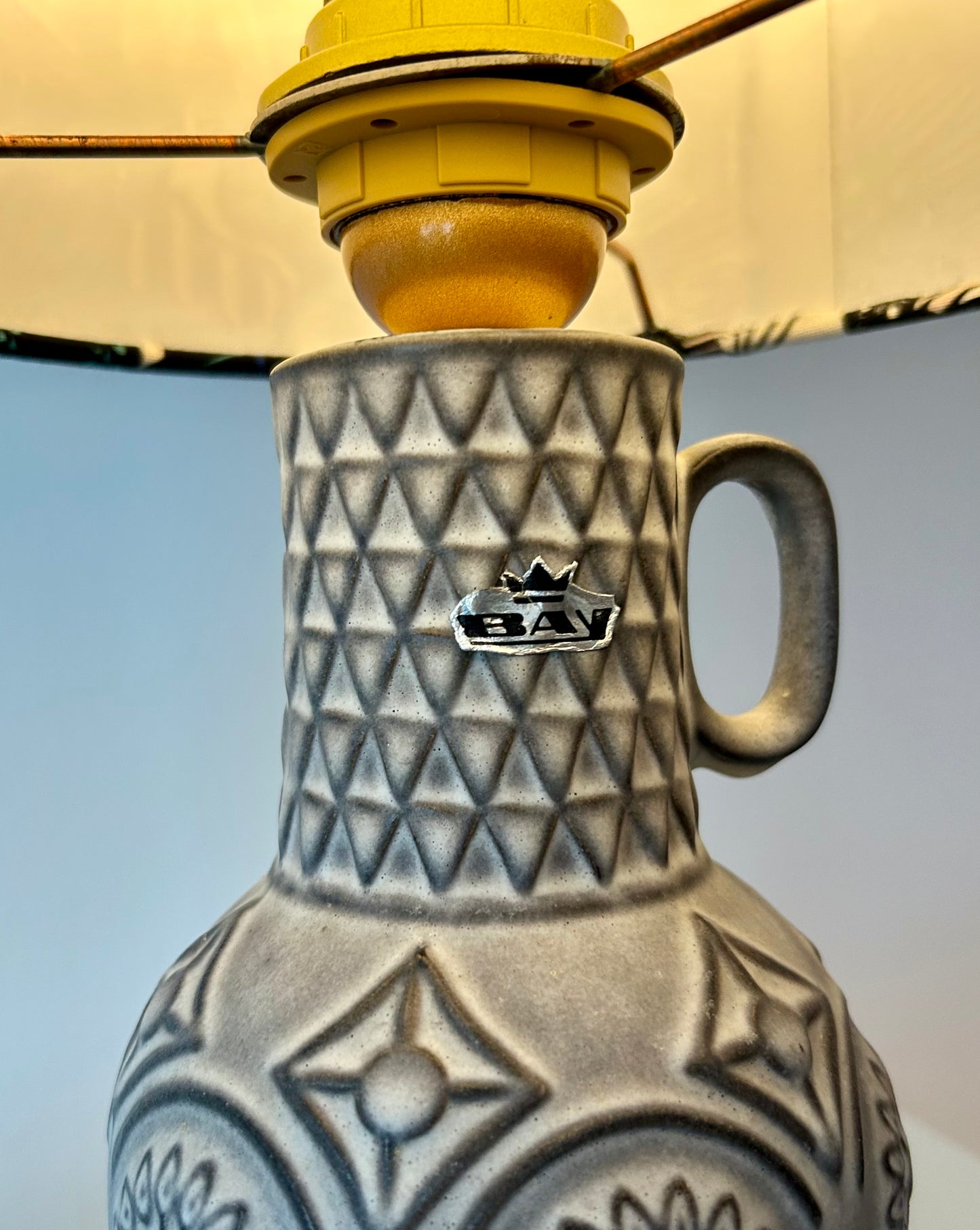 Kleine kabellose Lampe upgecycelt aus Vintage Bodo Mans Vase