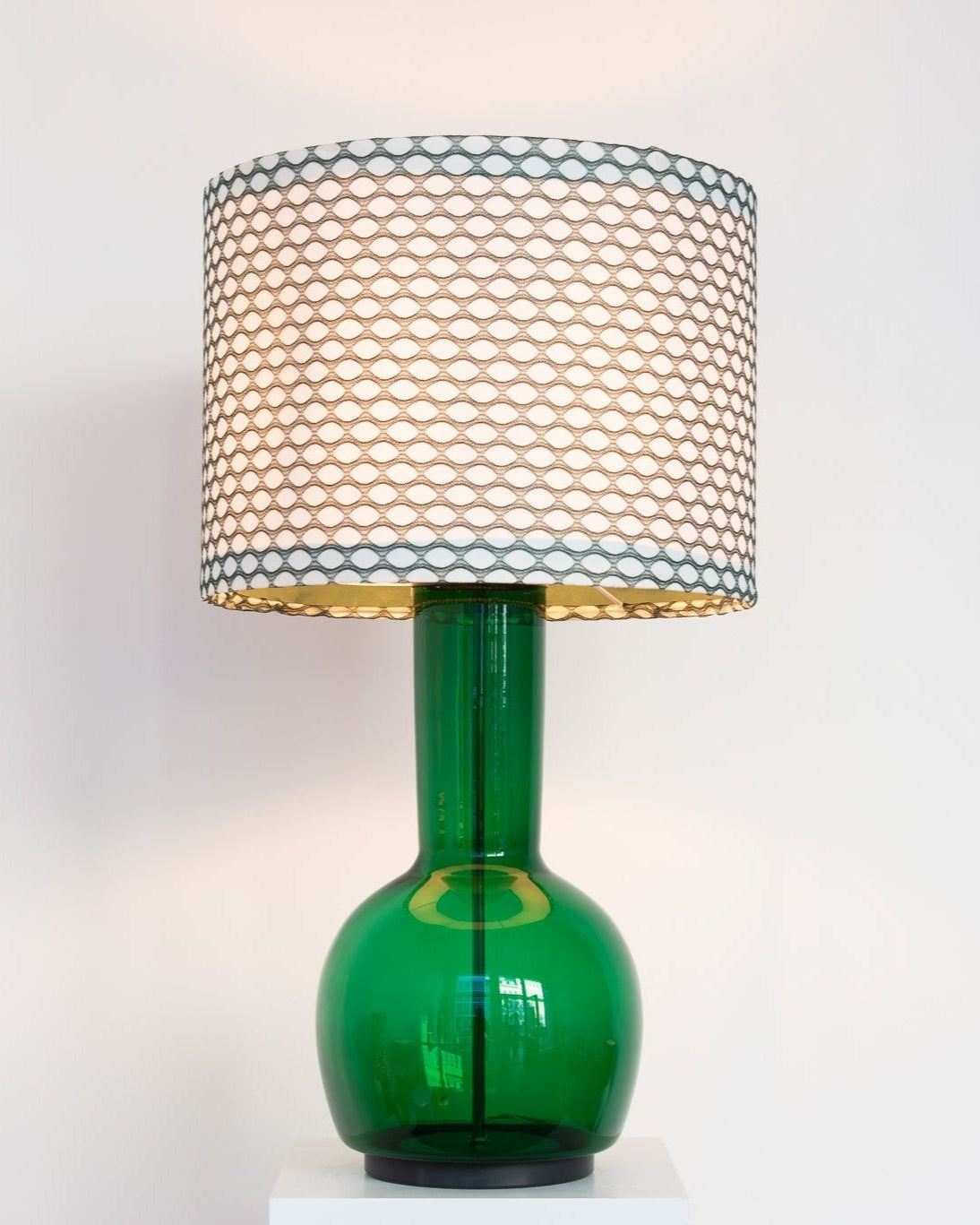 Vintage Bodenlampe von Doria aus grünem Opalglas