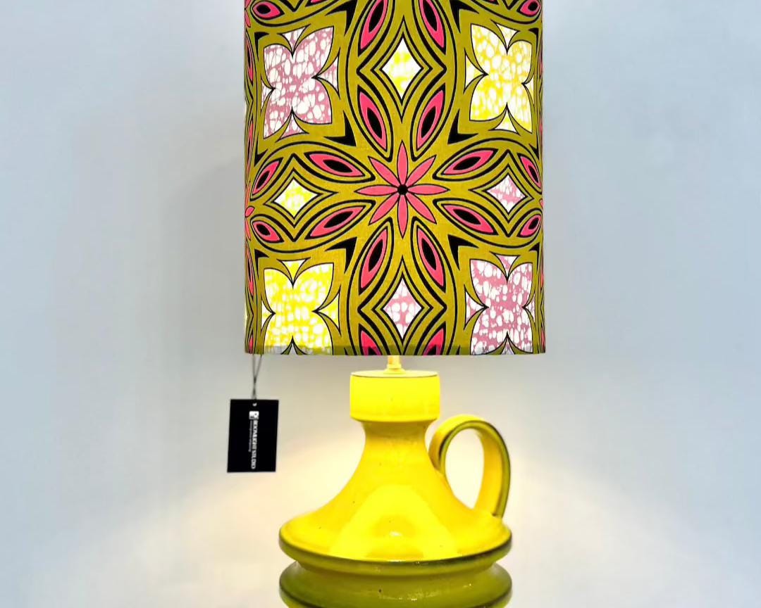 Große Tischlampe aus Mid Century Fohr Henkelvase