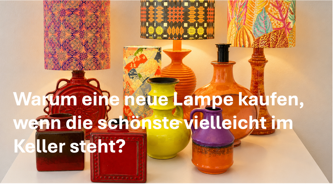 Aus einer Mid Century Vintage-Vase wird eine individuelle Vasenlampe