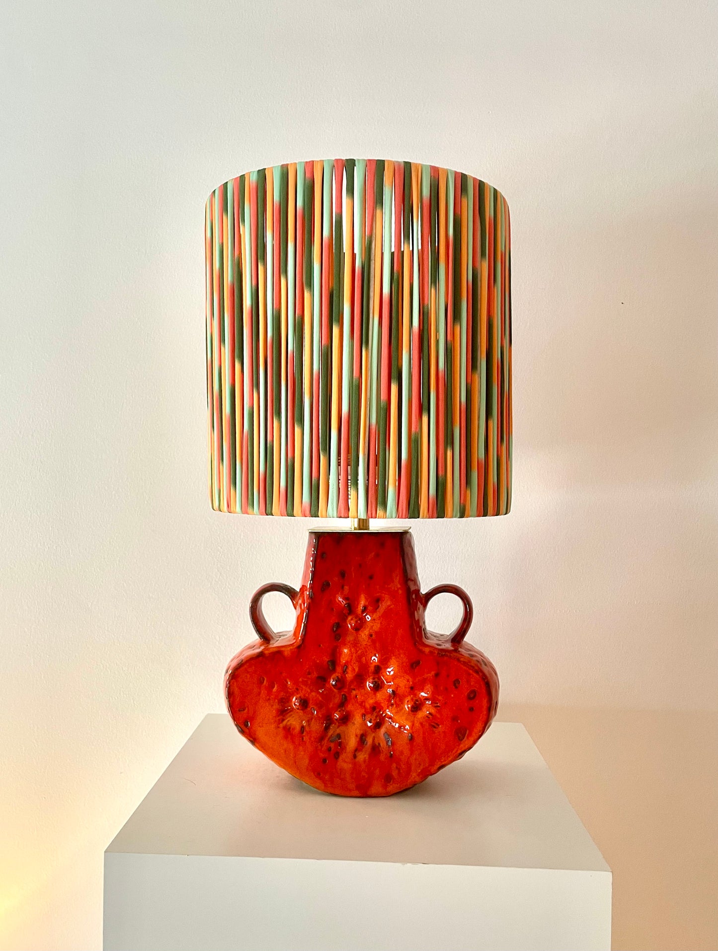 70er Jahre Pop Art Tischlampe - Upcycling West German Pottery