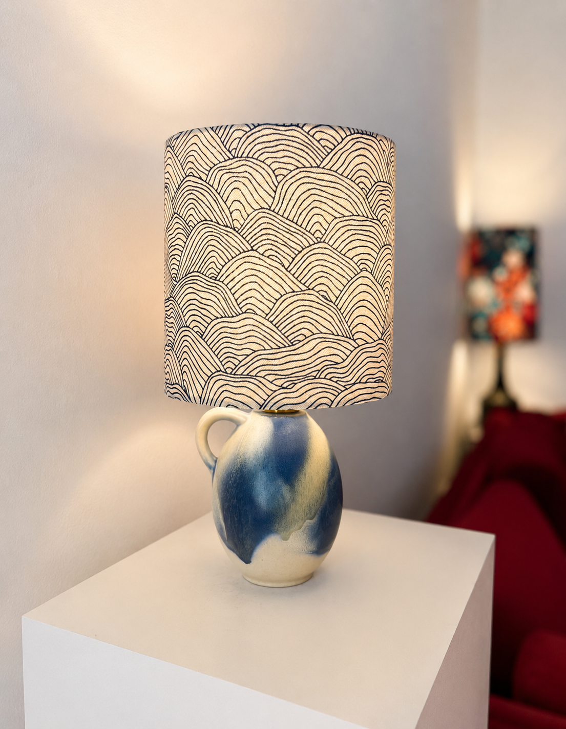 Kleine kabellose Lampe aus Original West Germany Vase