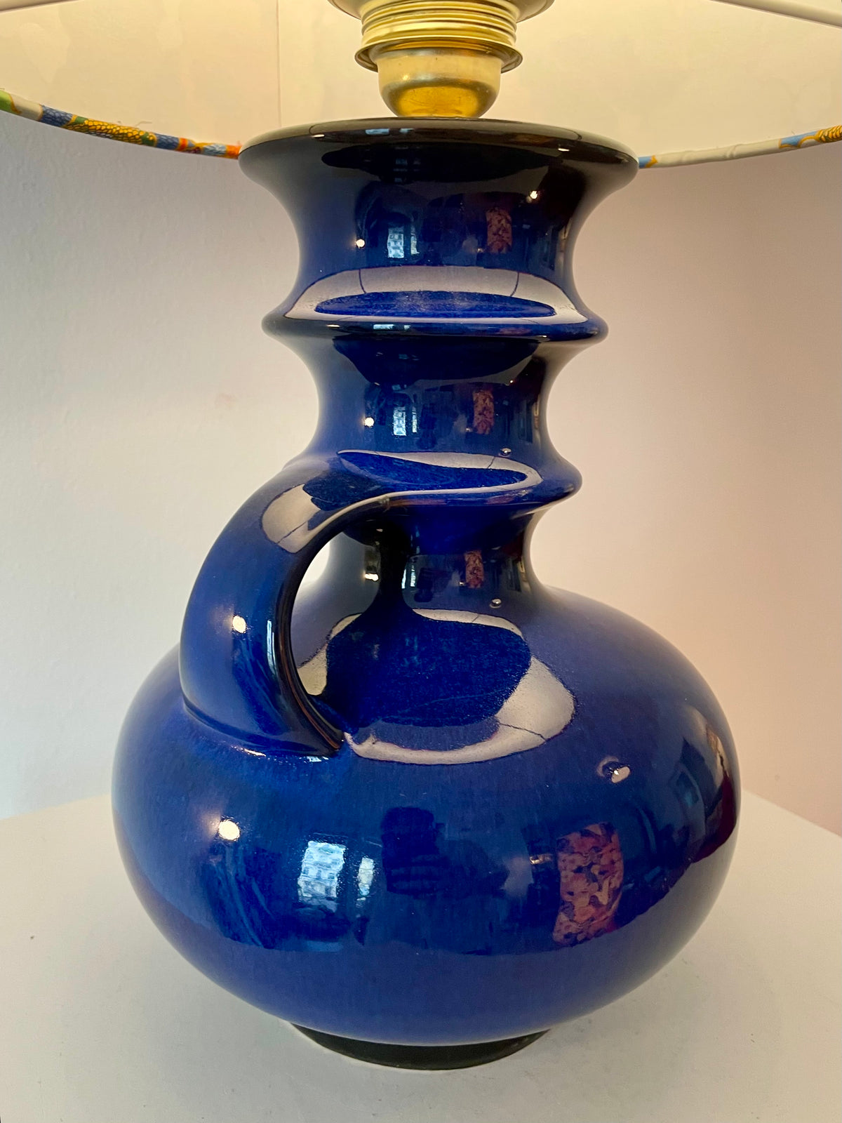 Tischlampe aus Mid Century Vase von Cari Zalloni für Steuler - Liberty London Stoff
