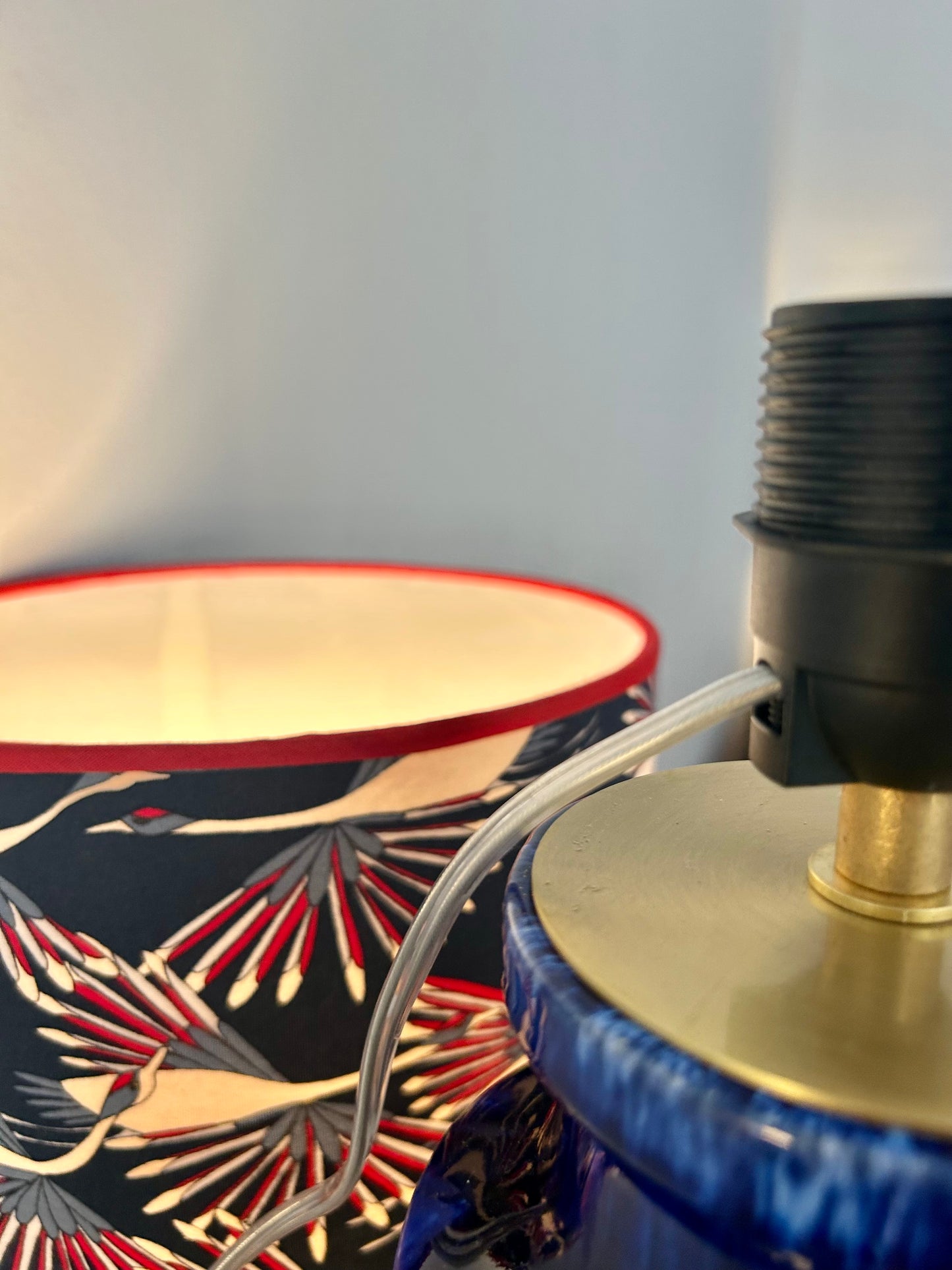 Large Mid-Century Table Lamp made from a Scheurich Vase
