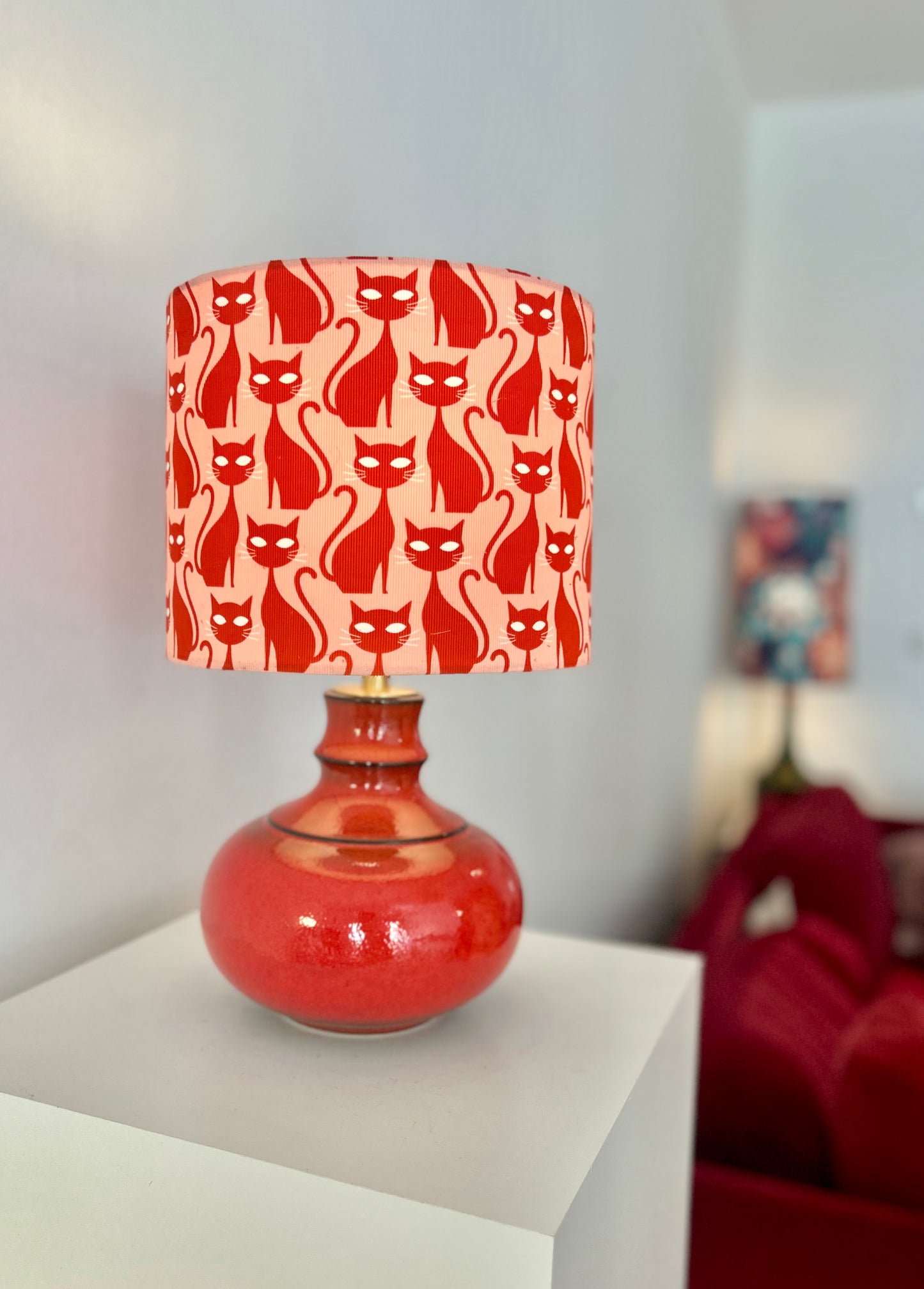 70s MCM Accent Lamp Made from Jasba Vase