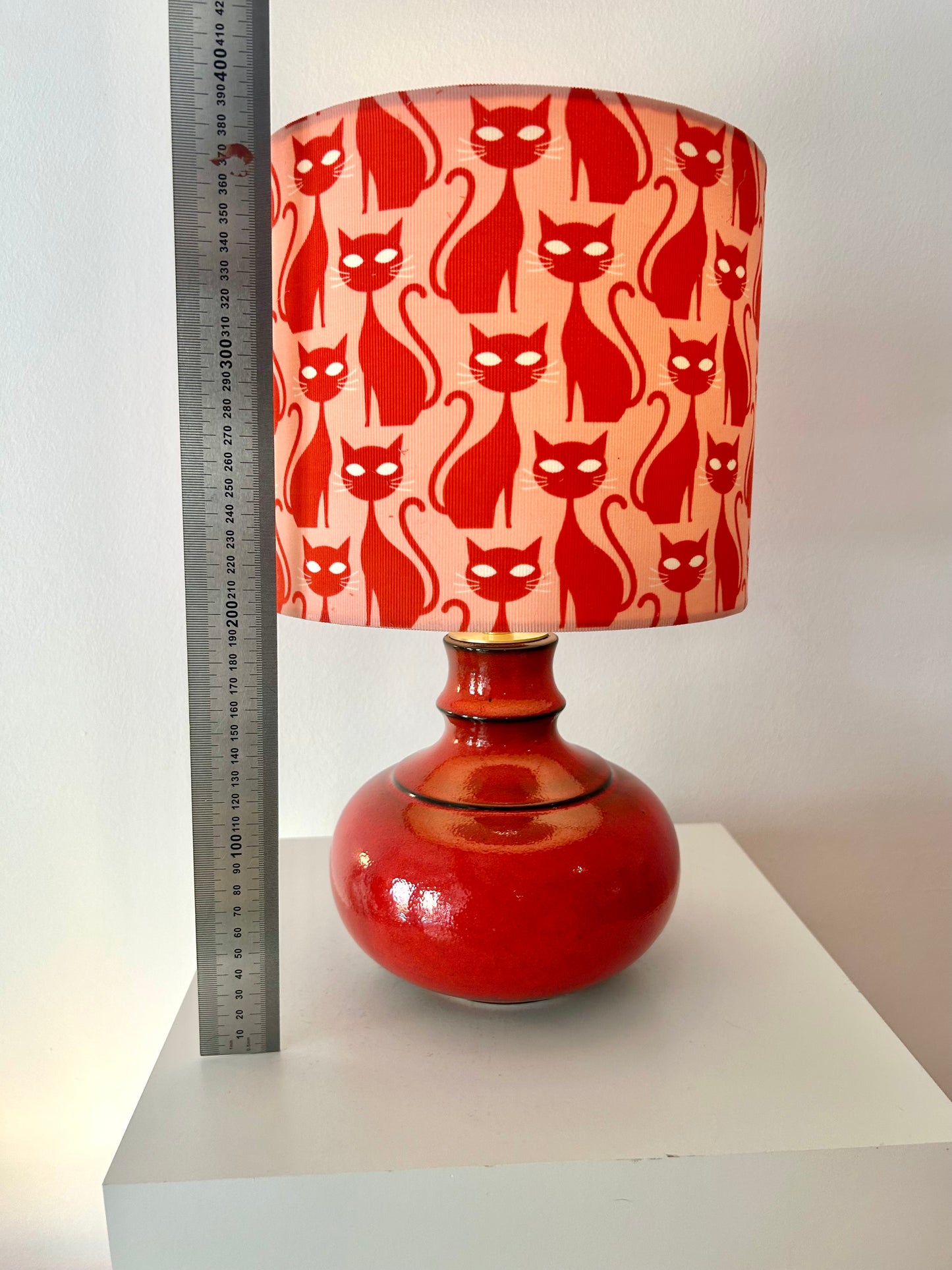 70s MCM Accent Lamp Made from Jasba Vase