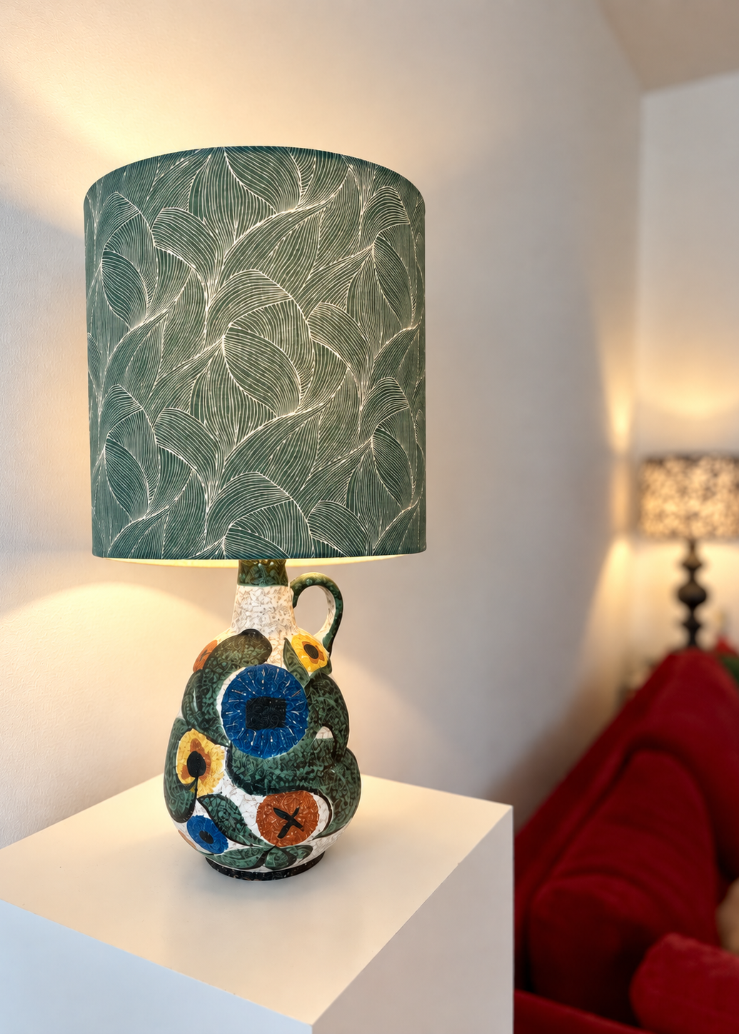 upgecykelte Vasenlampe aus Ruscha Vase von Kurt Tschörner - 50er Jahre