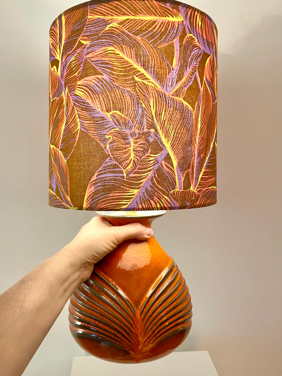 Upgecykelte Vasenlampe aus Cari Zalloni Vase von Fohr - West German Pottery