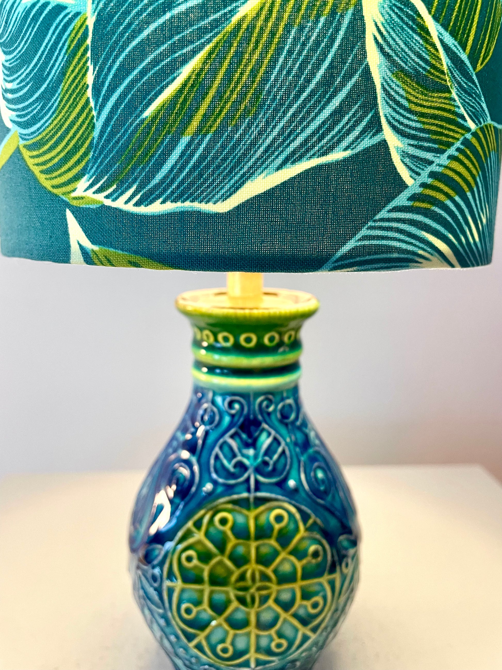 Kleine Tischlampe aus Bay Keramik Vase  -Design Bodo Mans - West German Pottery