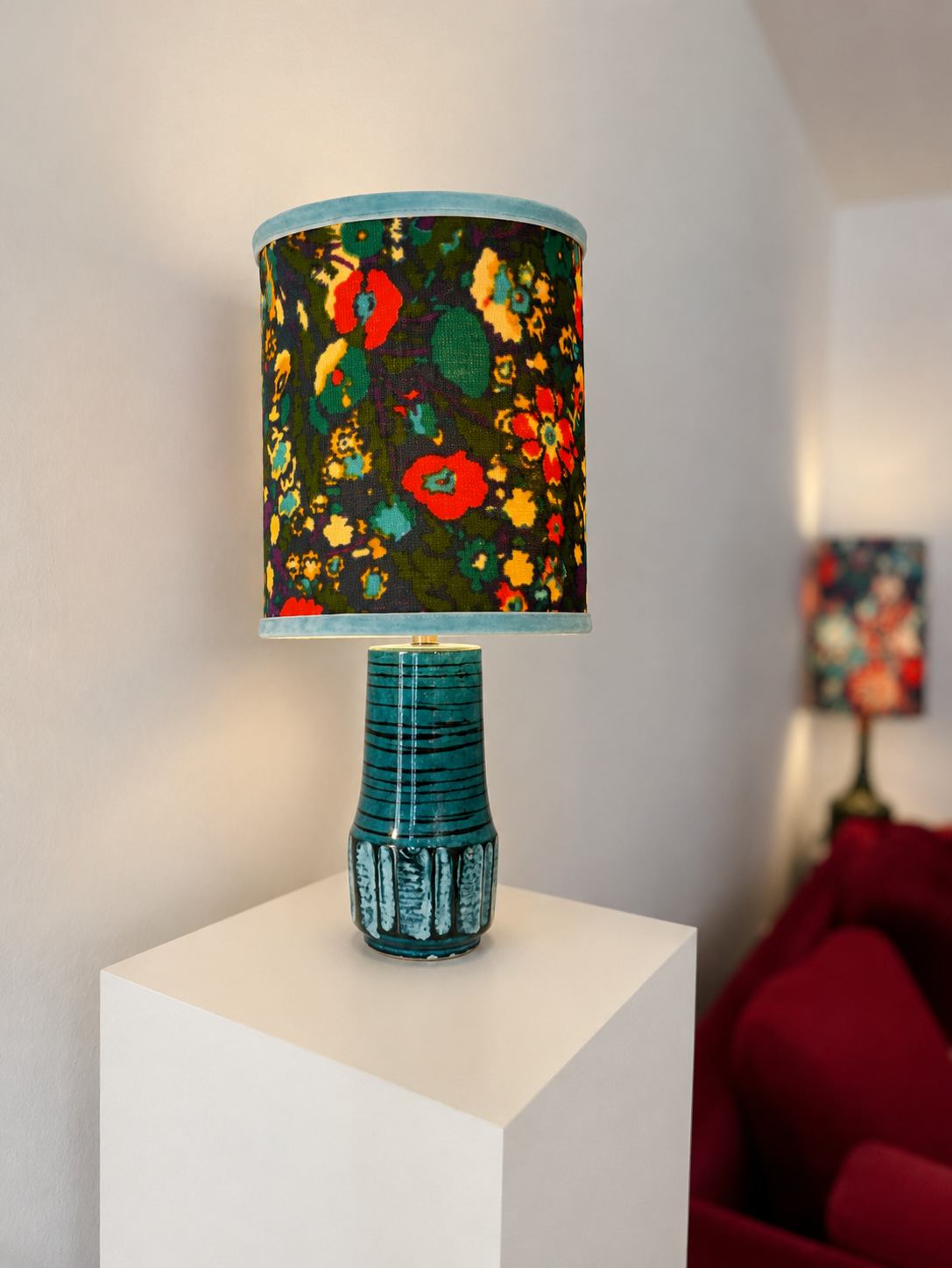 Kabellose Tischlampe aus Original Scheurich 70er Jahre Keramik