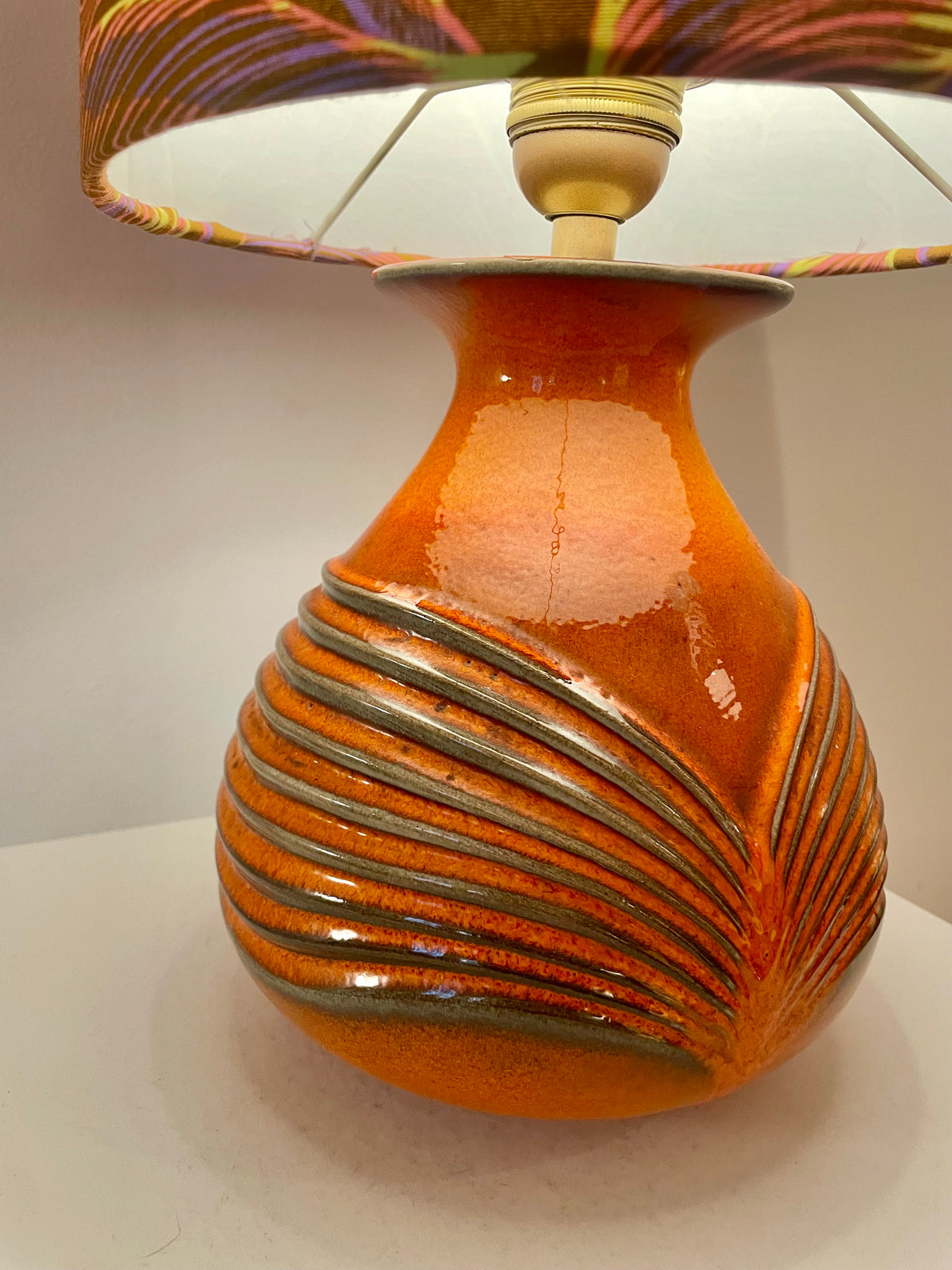 Upgecykelte Vasenlampe aus Cari Zalloni Vase von Fohr - West German Pottery