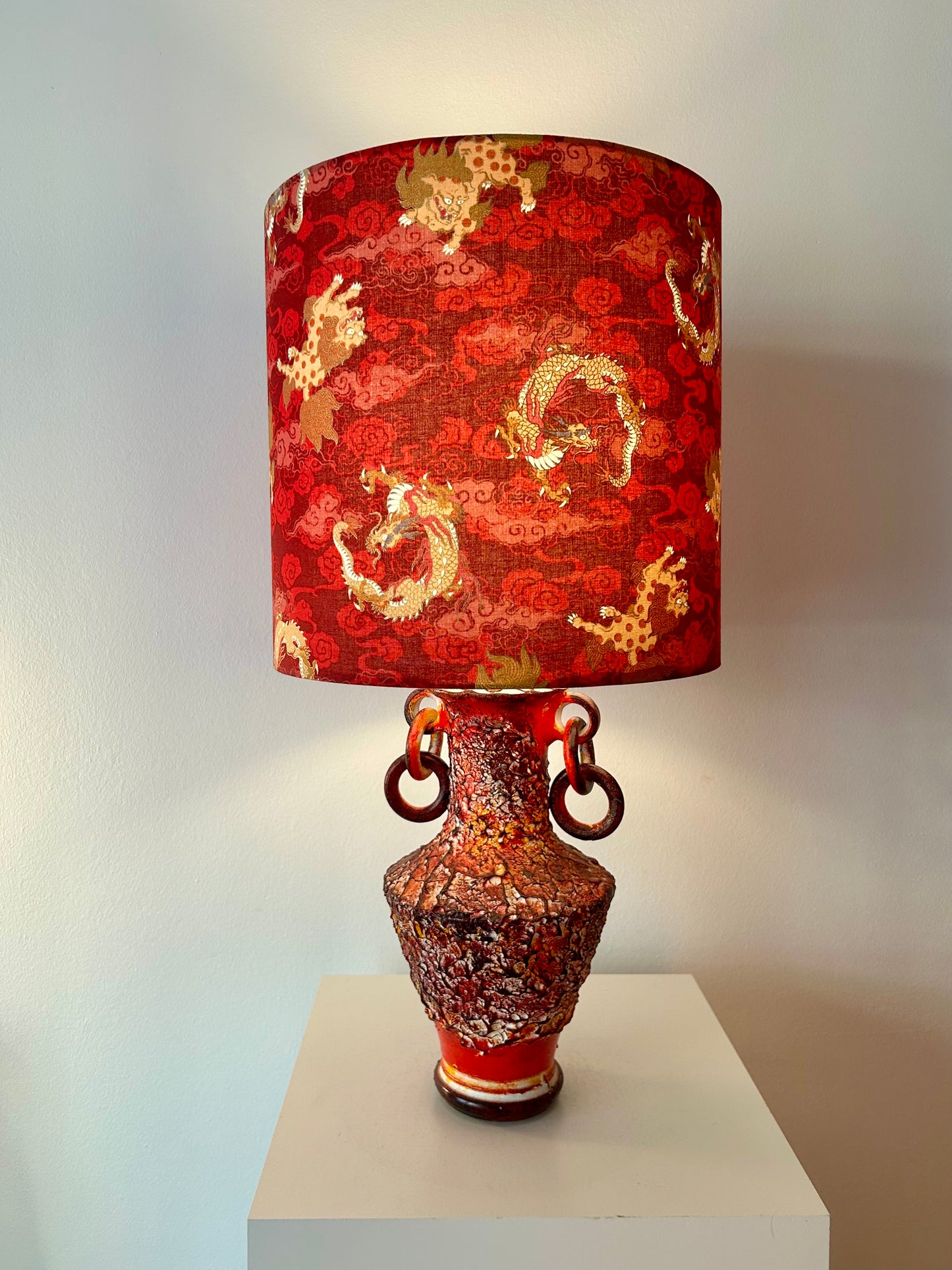 Brutalist Fat Lava Lamp with Dragon Shade