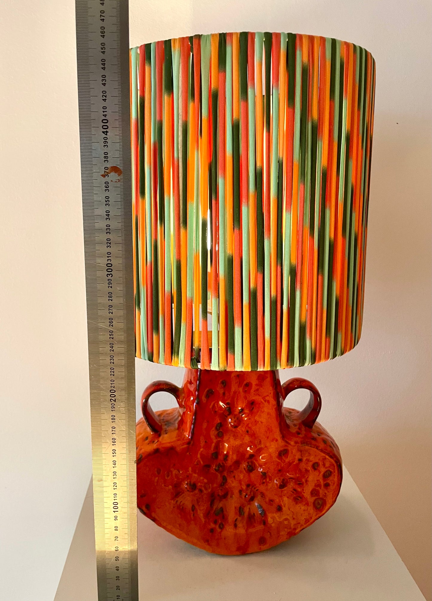 70er Jahre Pop Art Tischlampe - Upcycling West German Pottery