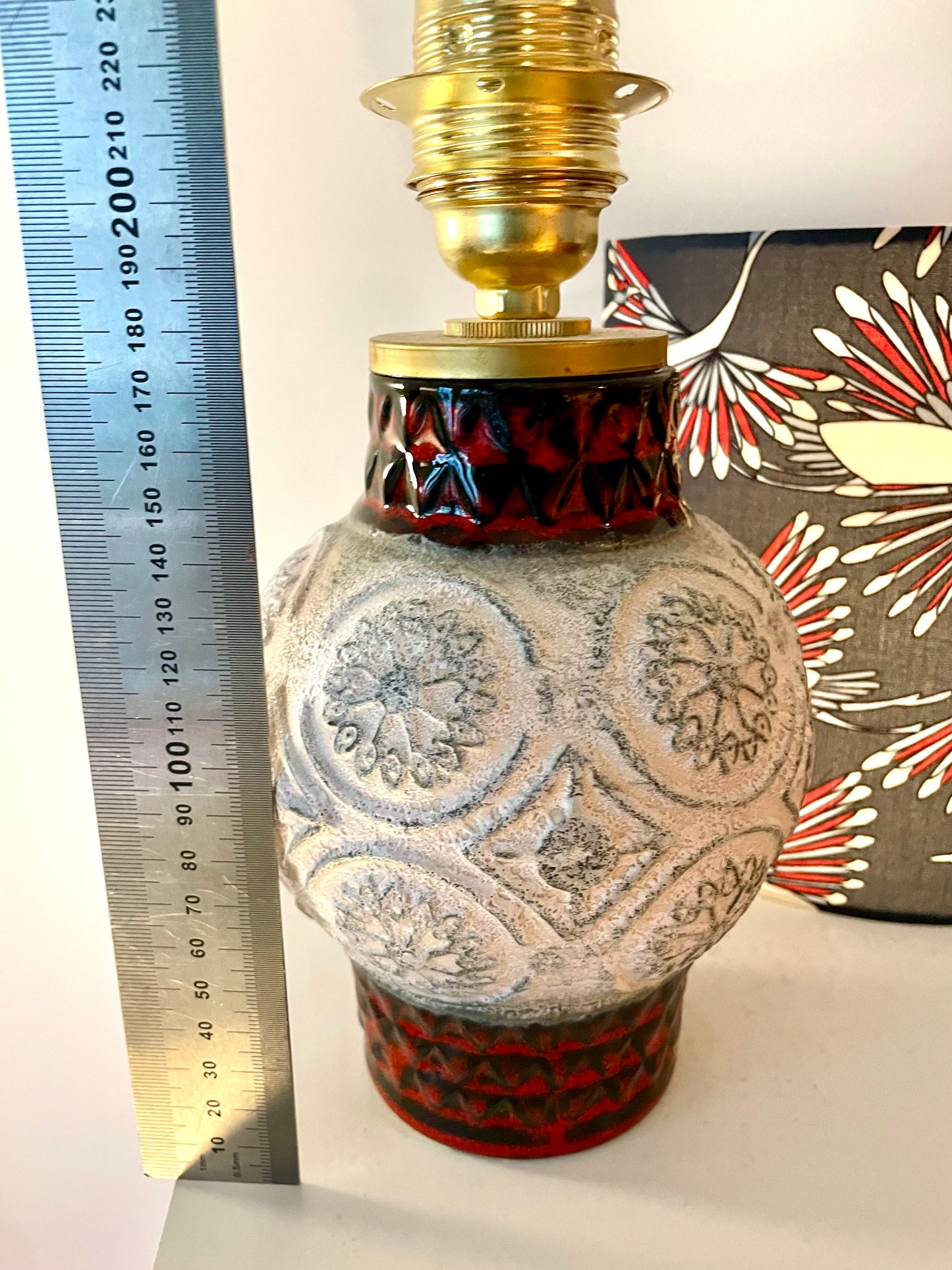 Kabellose Tischlampe 60er Jahre aus Bay Keramik Vase - Design Bodo Mans