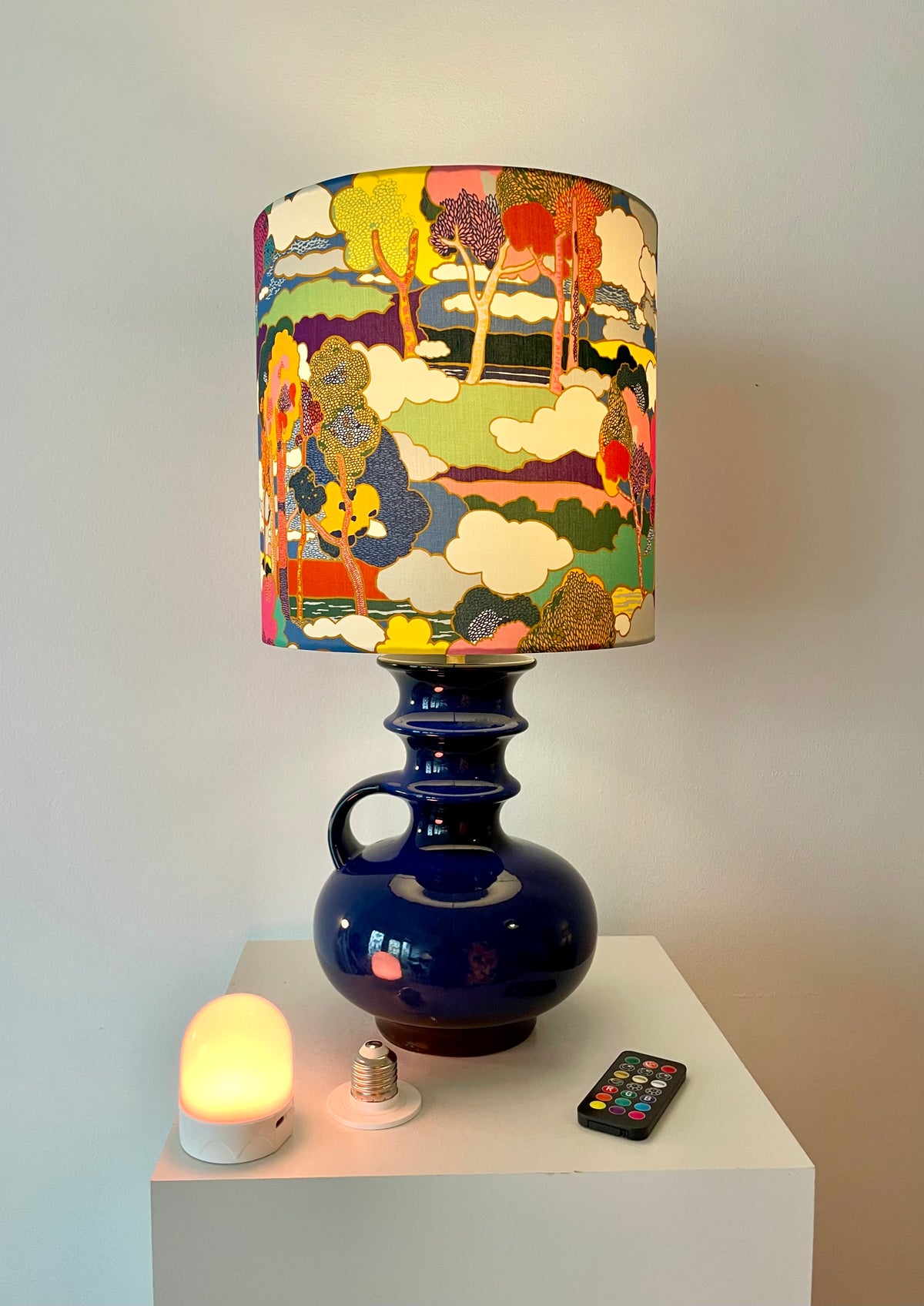 Tischlampe aus Mid Century Vase von Cari Zalloni für Steuler - Liberty London Stoff