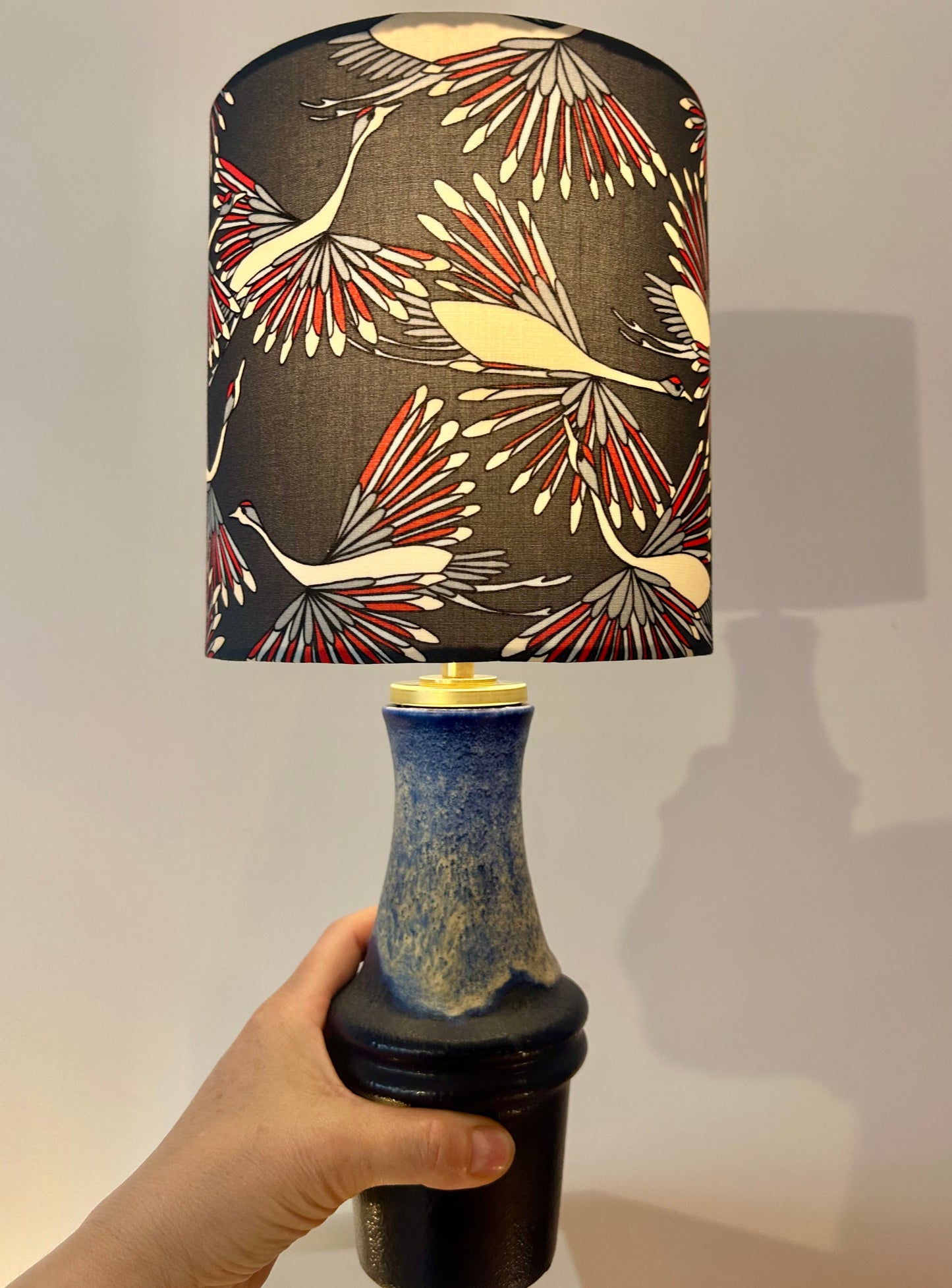 Scheurich Tischlampe mir Kranich-Motiv