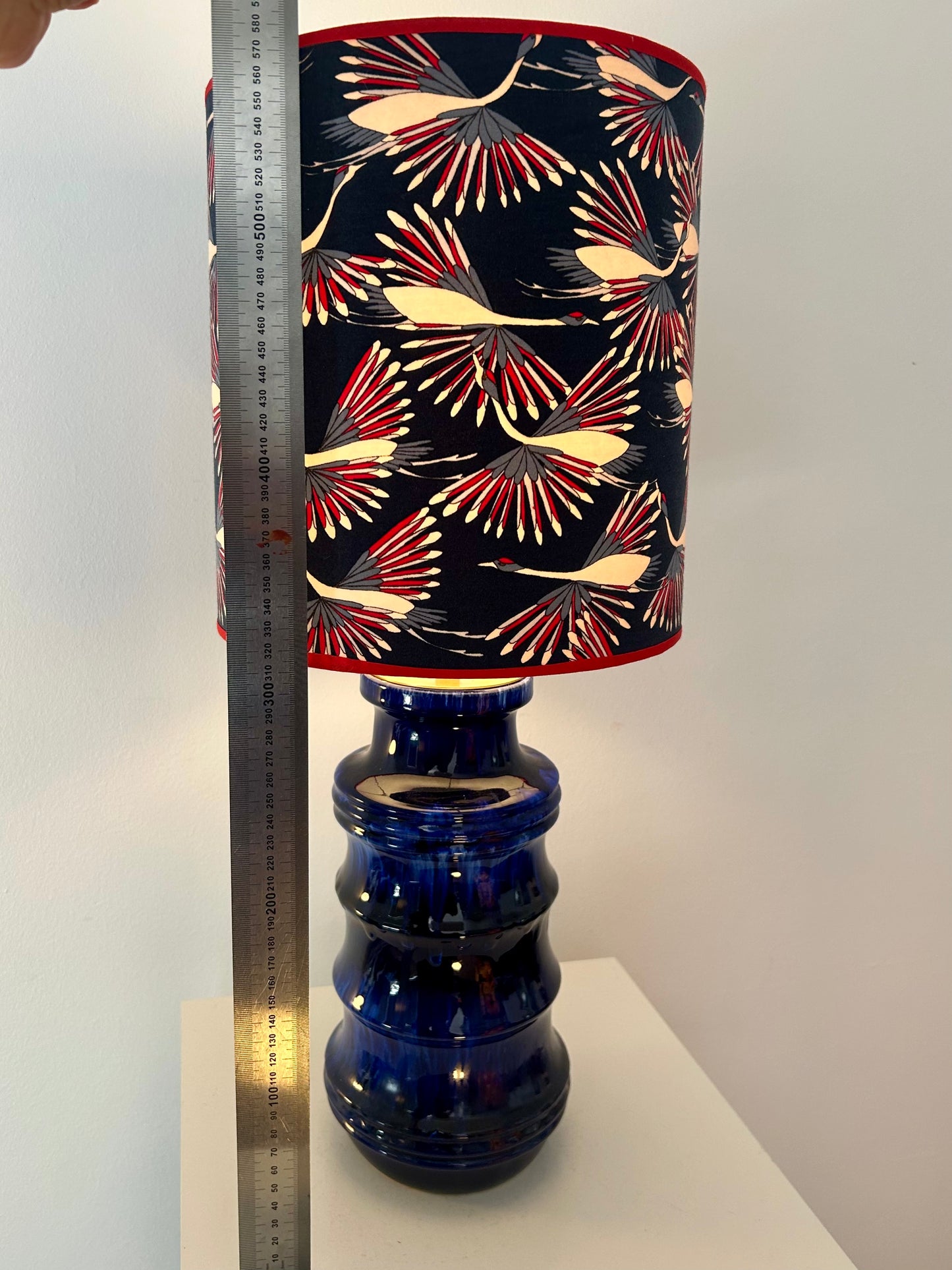 Large Mid-Century Table Lamp made from a Scheurich Vase