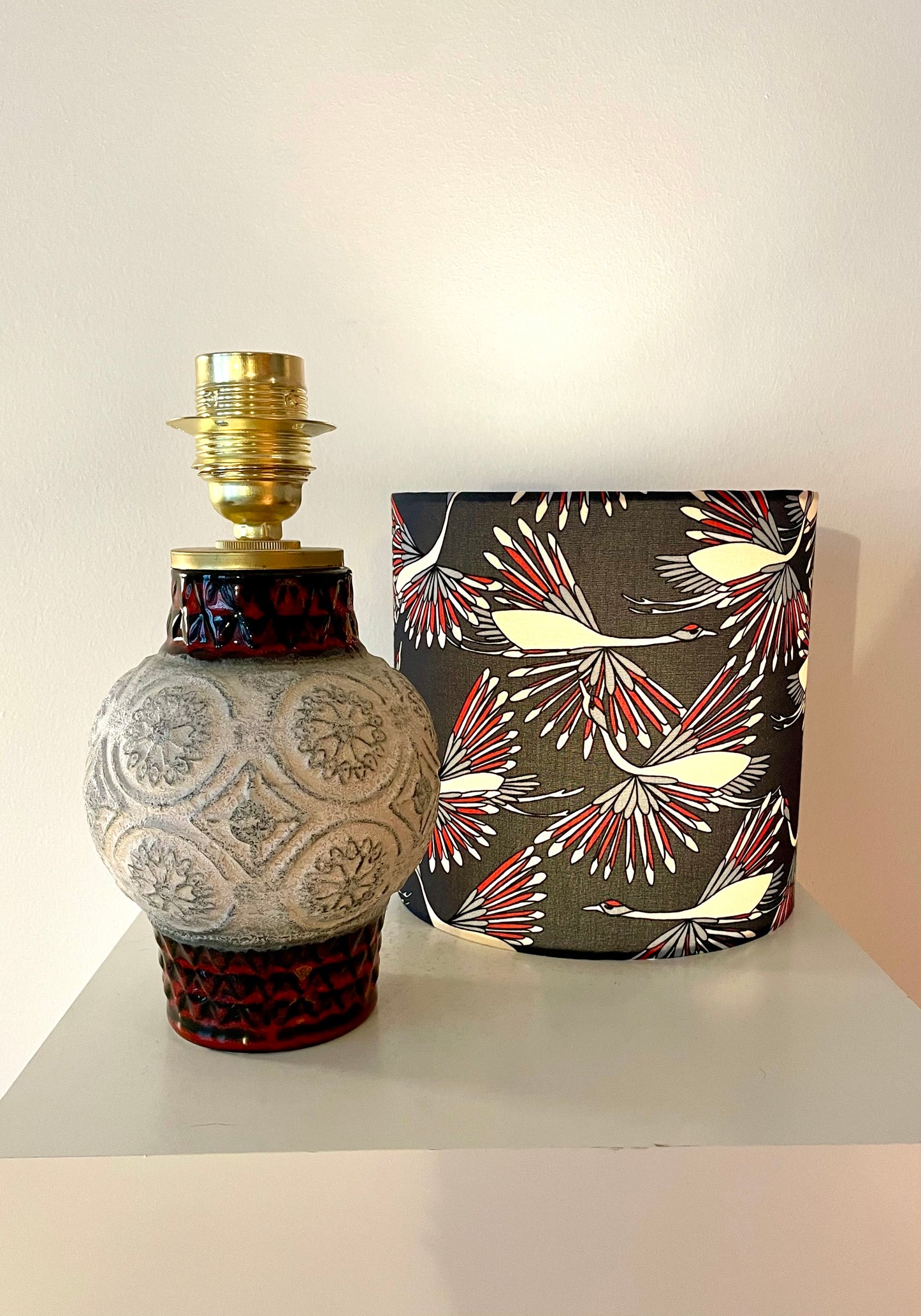 Kabellose Tischlampe 60er Jahre aus Bay Keramik Vase - Design Bodo Mans