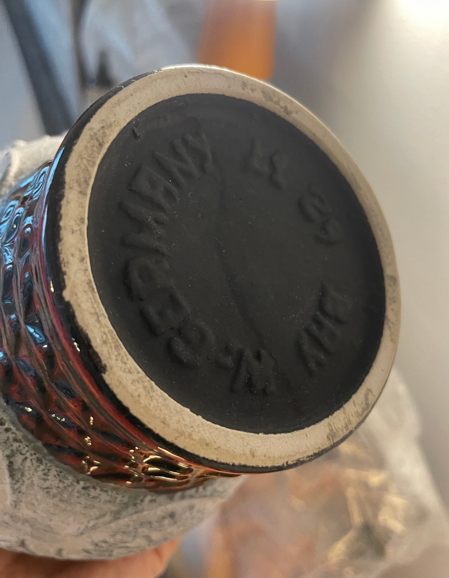 Kabellose Tischlampe 60er Jahre aus Bay Keramik Vase - Design Bodo Mans