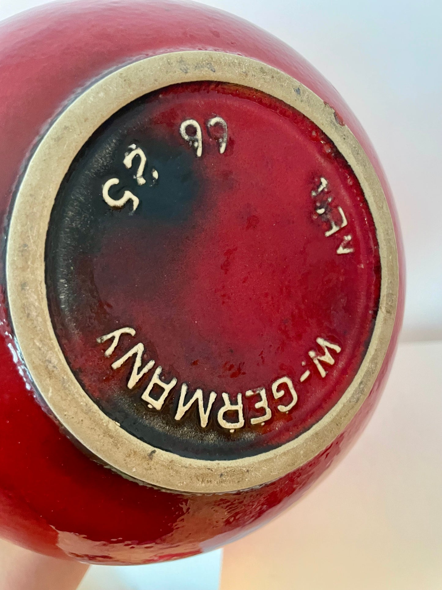 Fat Lava Bay Keramik Lampe - 70er Jahre - upgecykelt - Kranich-Motiv