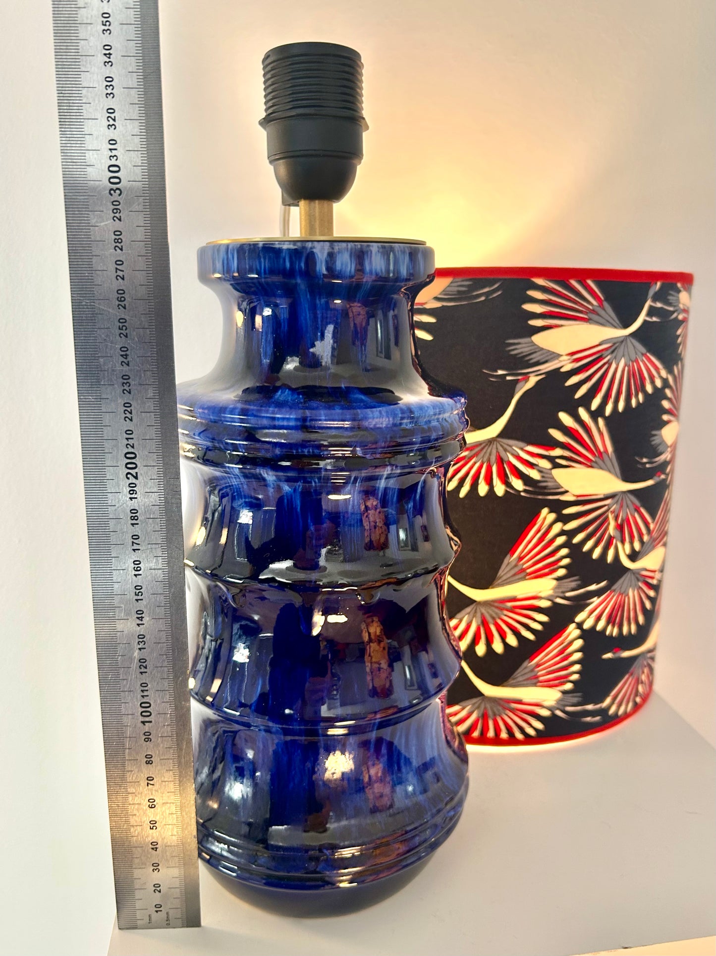 Large Mid-Century Table Lamp made from a Scheurich Vase