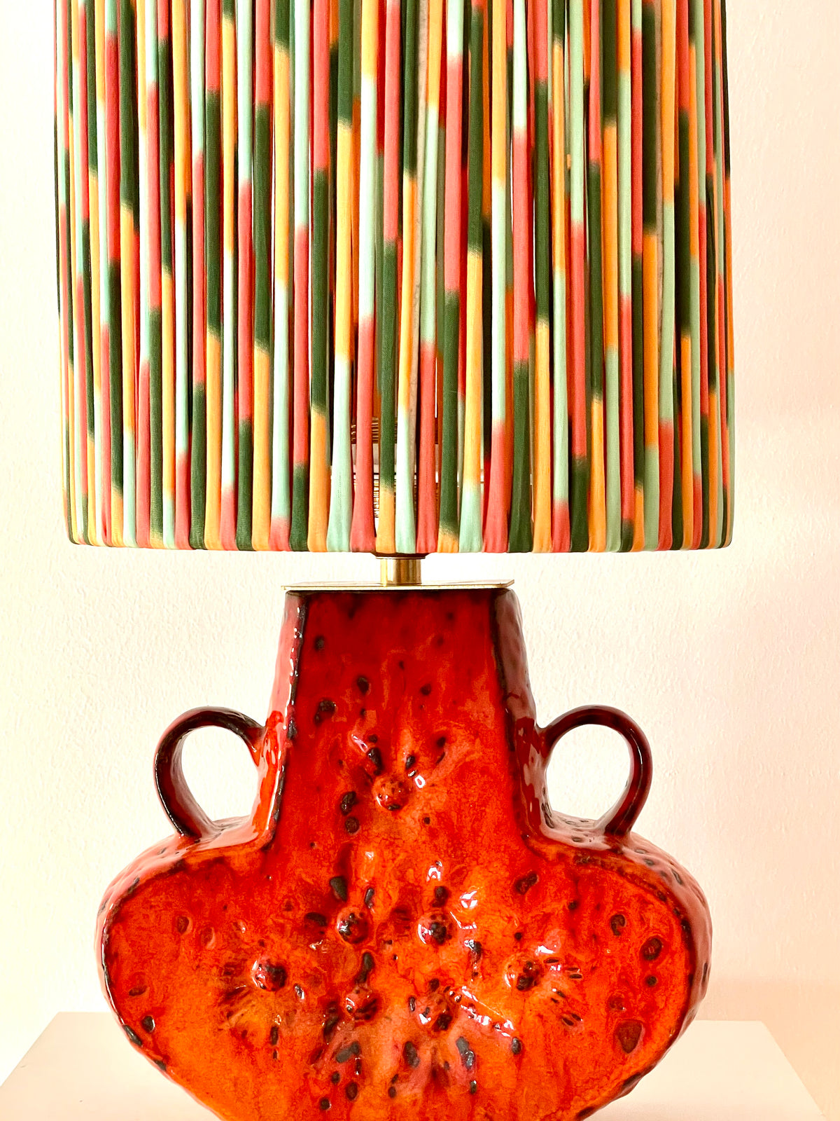 70er Jahre Pop Art Tischlampe - Upcycling West German Pottery
