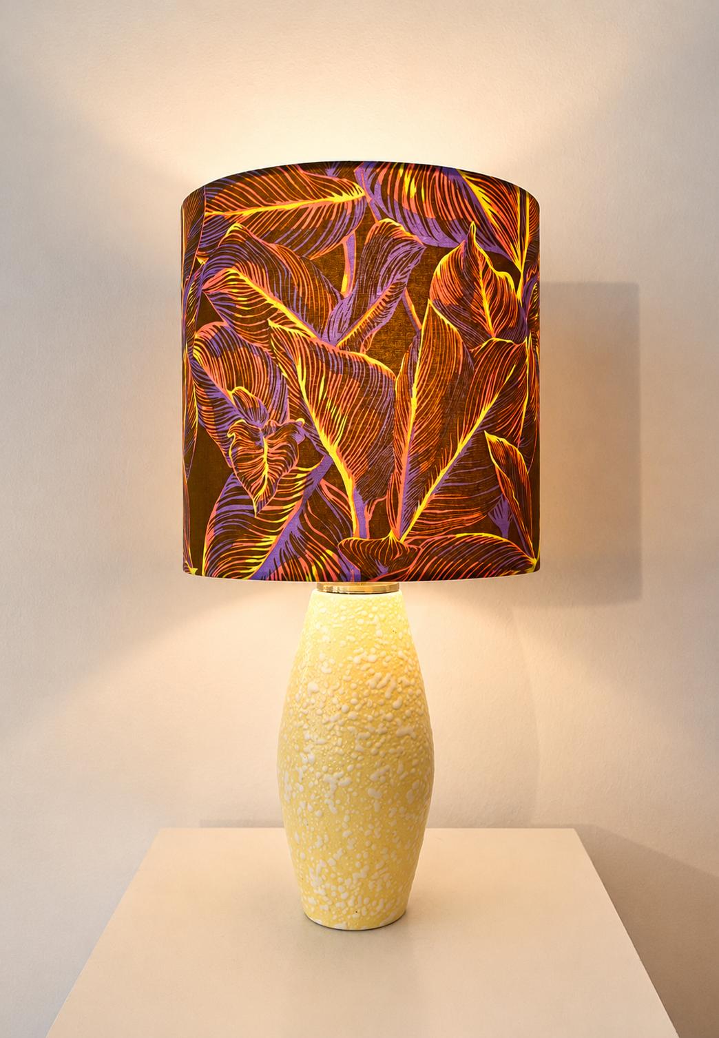 Scheurich Tischlampe aus den 50er Jahren. Upcycling, neuer Schirm, kabellos