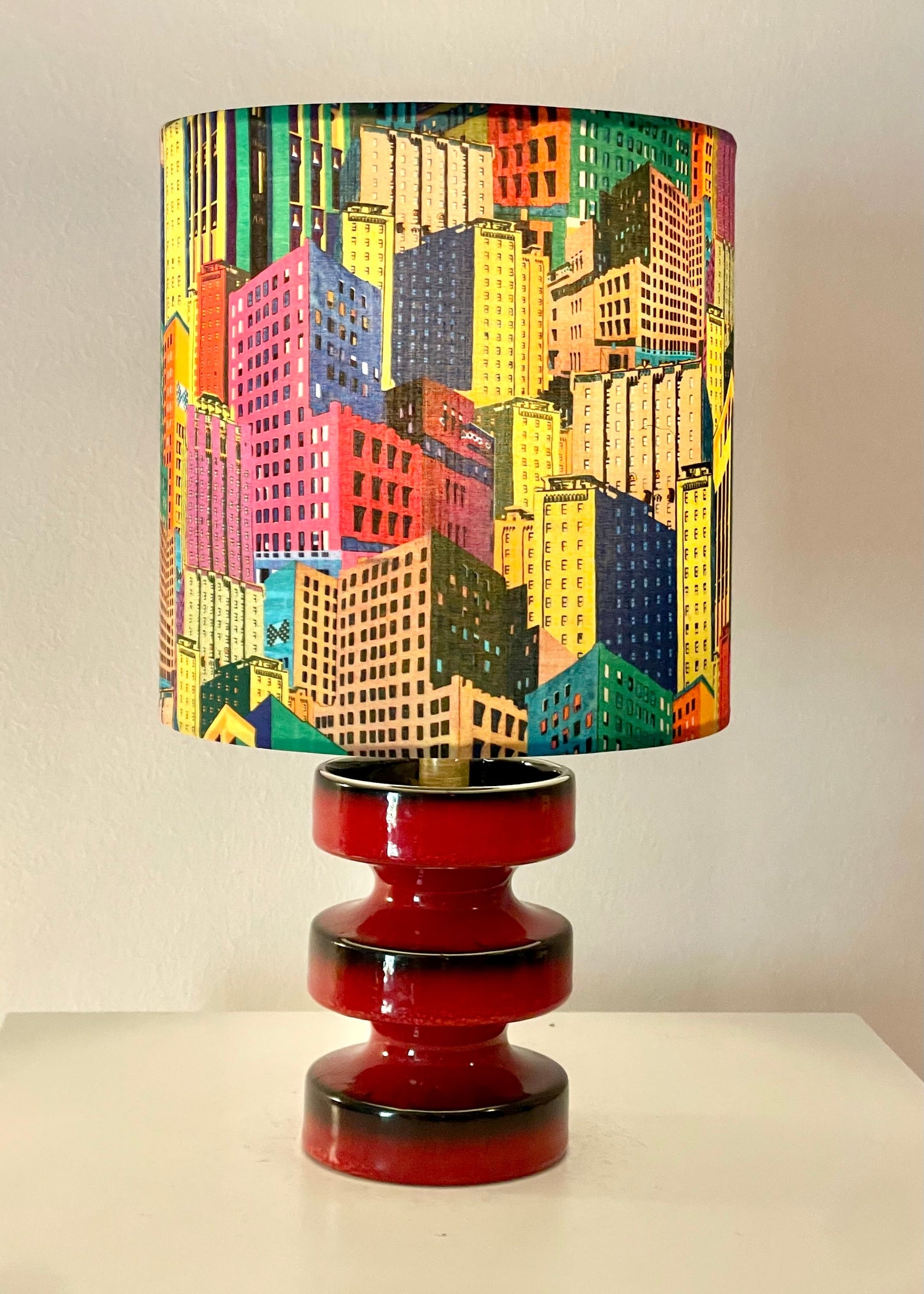Upgecykelte Tischlampe aus Cari Zalloni Vase 60er Jahre