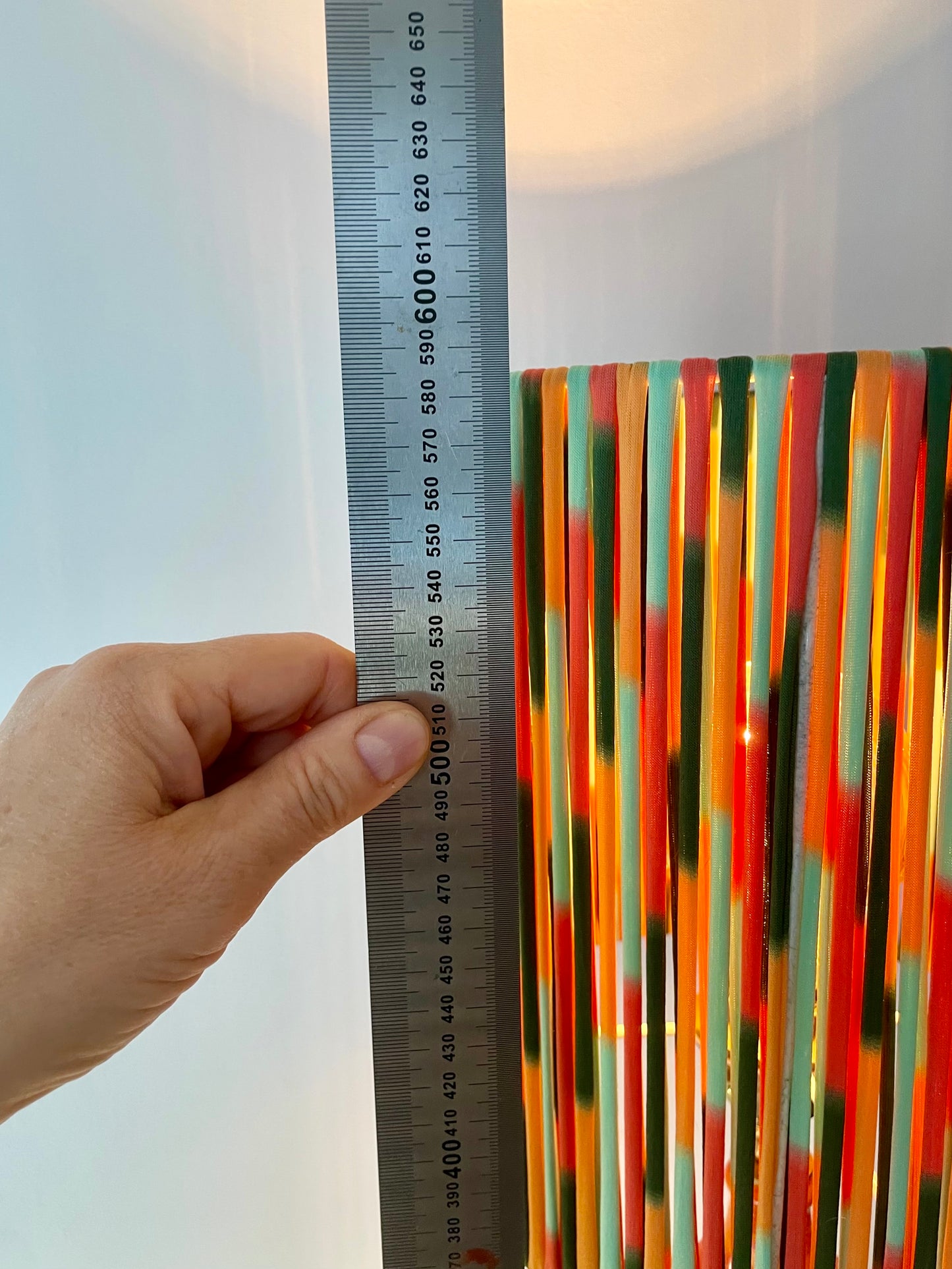 Kleine 70 Jahre Stehlampe mit Pop Art String Schirm