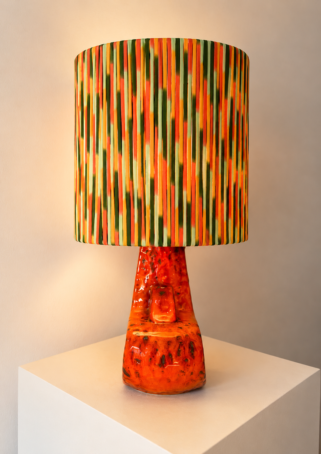 70er Jahre Pop Art Tischlampe - Upcycling West German Pottery