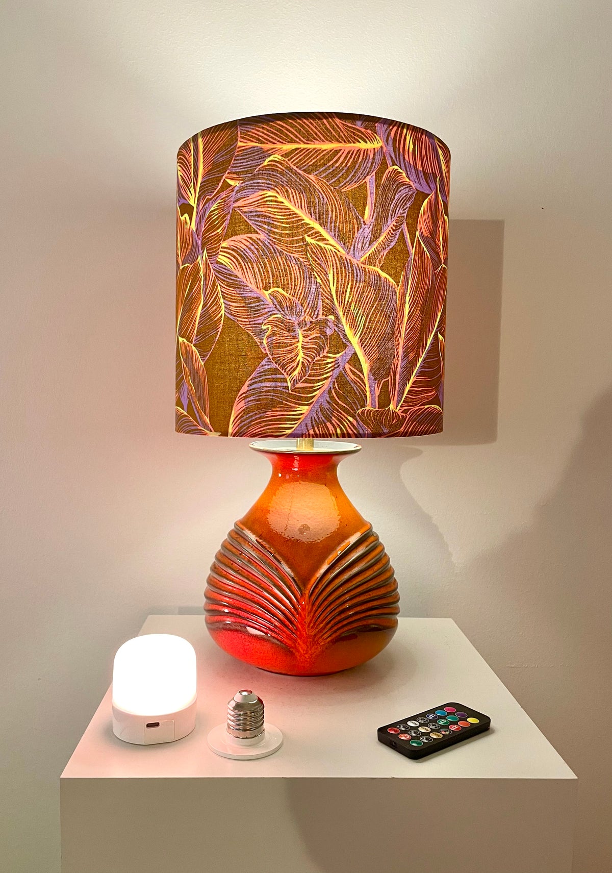 Upgecykelte Vasenlampe aus Cari Zalloni Vase von Fohr - West German Pottery
