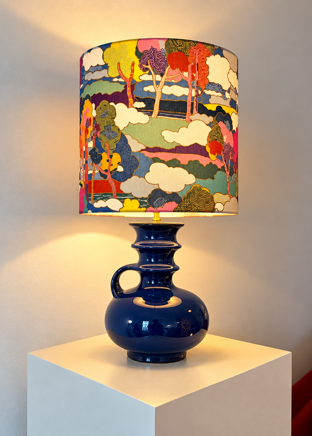 Tischlampe aus Mid Century Vase von Cari Zalloni für Steuler - Liberty London Stoff