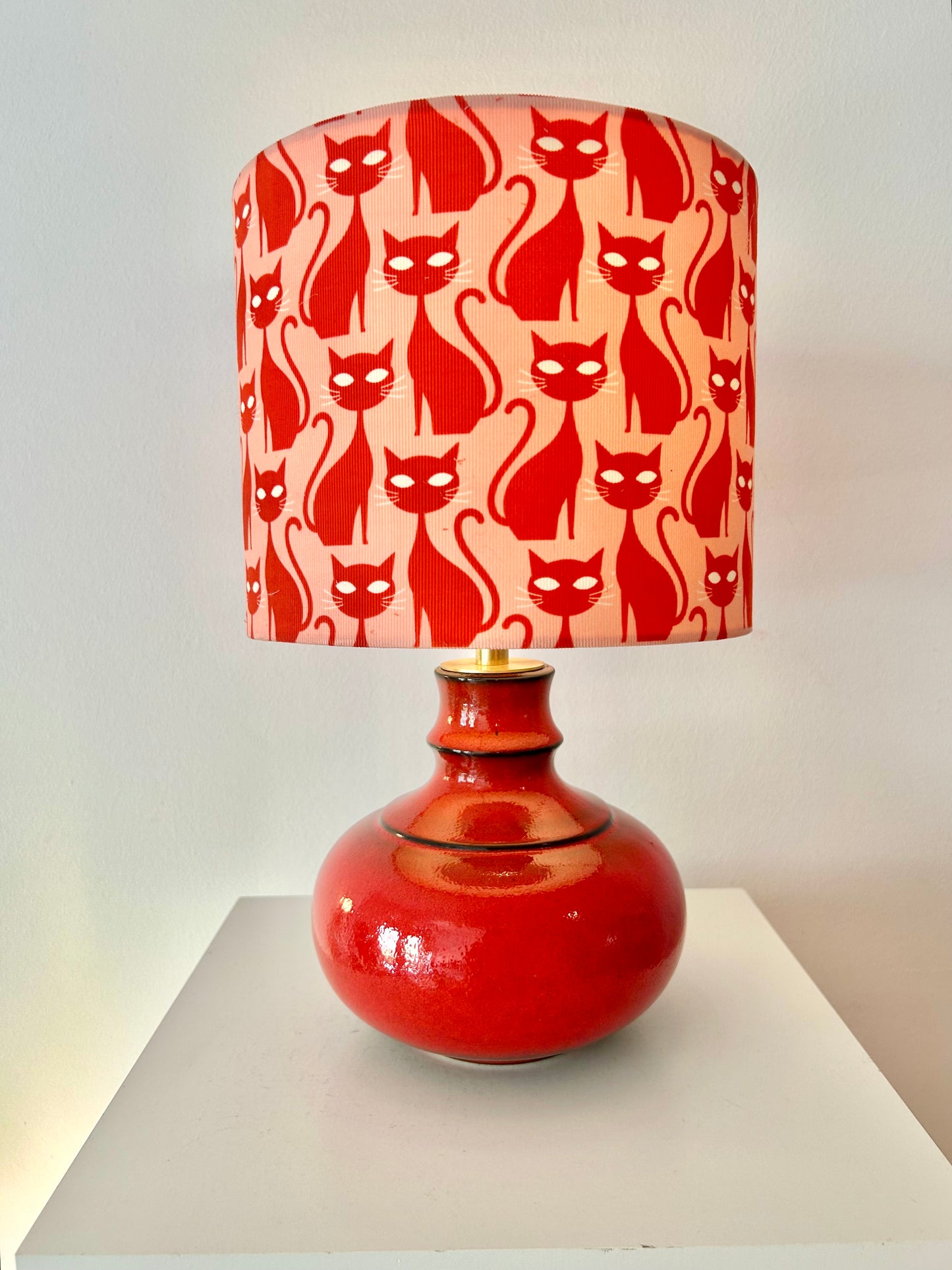 70s MCM Accent Lamp Made from Jasba Vase
